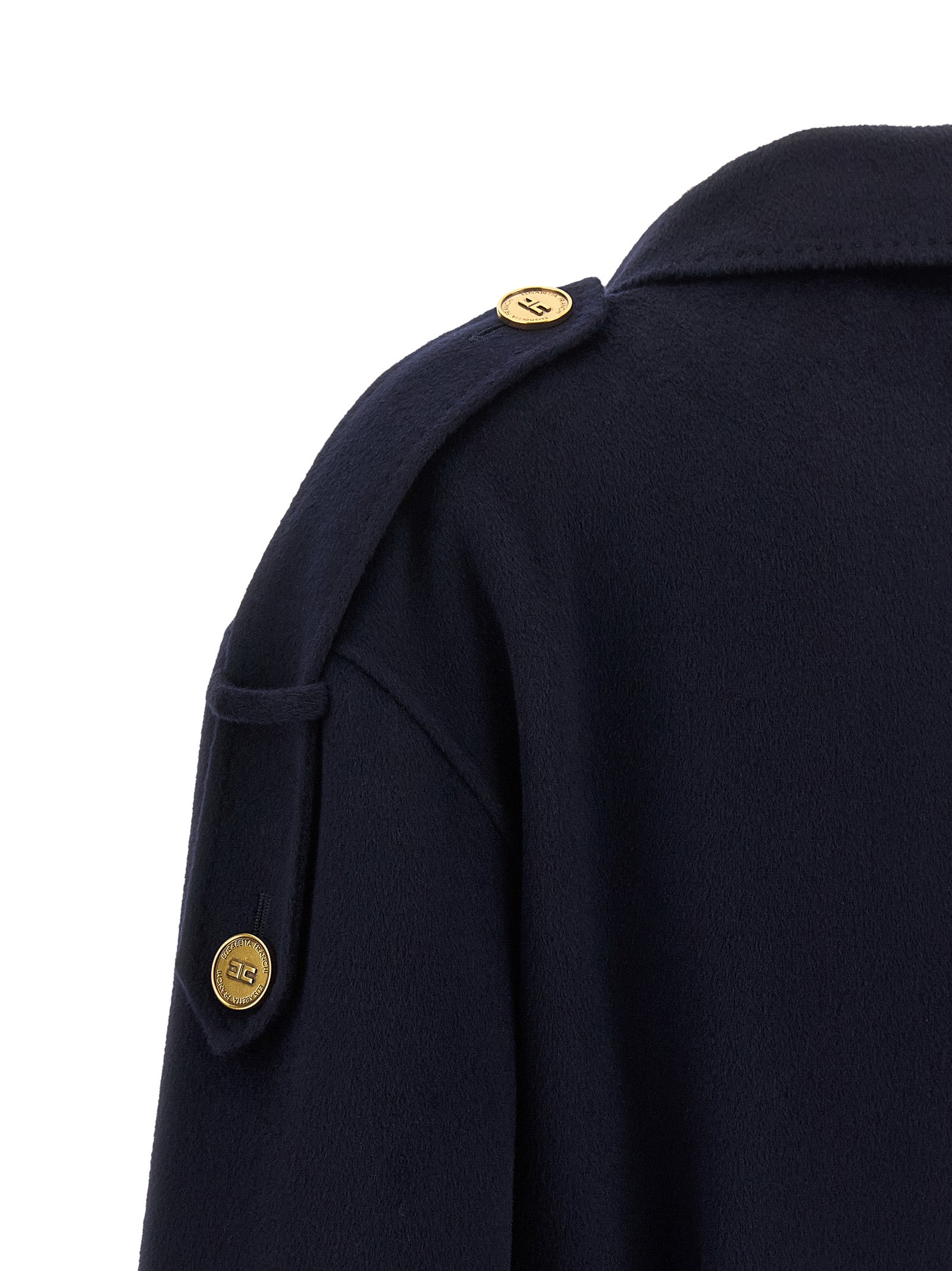 Elisabetta Franchi Blue Wool Women's Coat