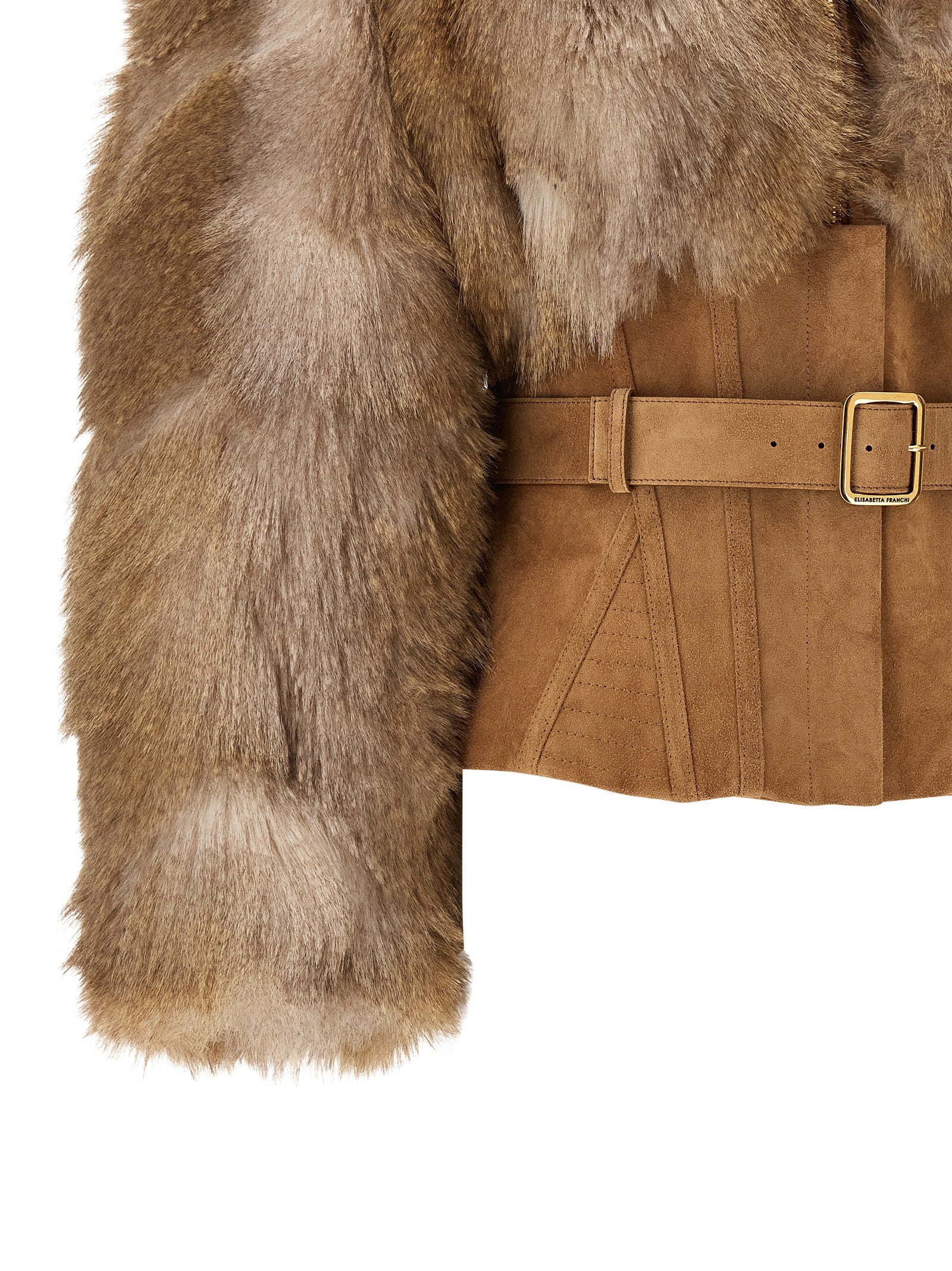 Elisabetta Franchi Brown Polyester Full-Length Women's Jacket