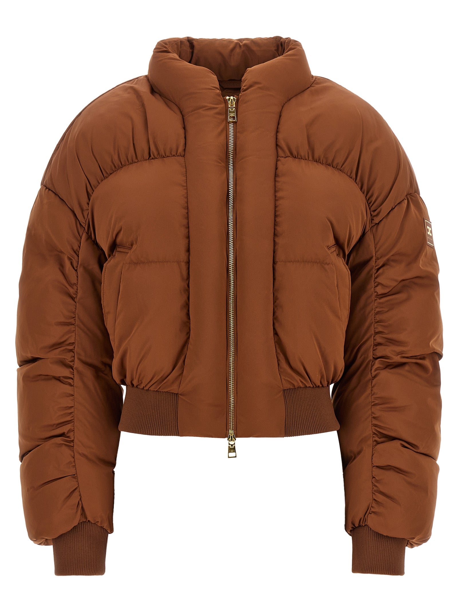 Elisabetta Franchi Brown Polyester Full-Length Women's Jacket
