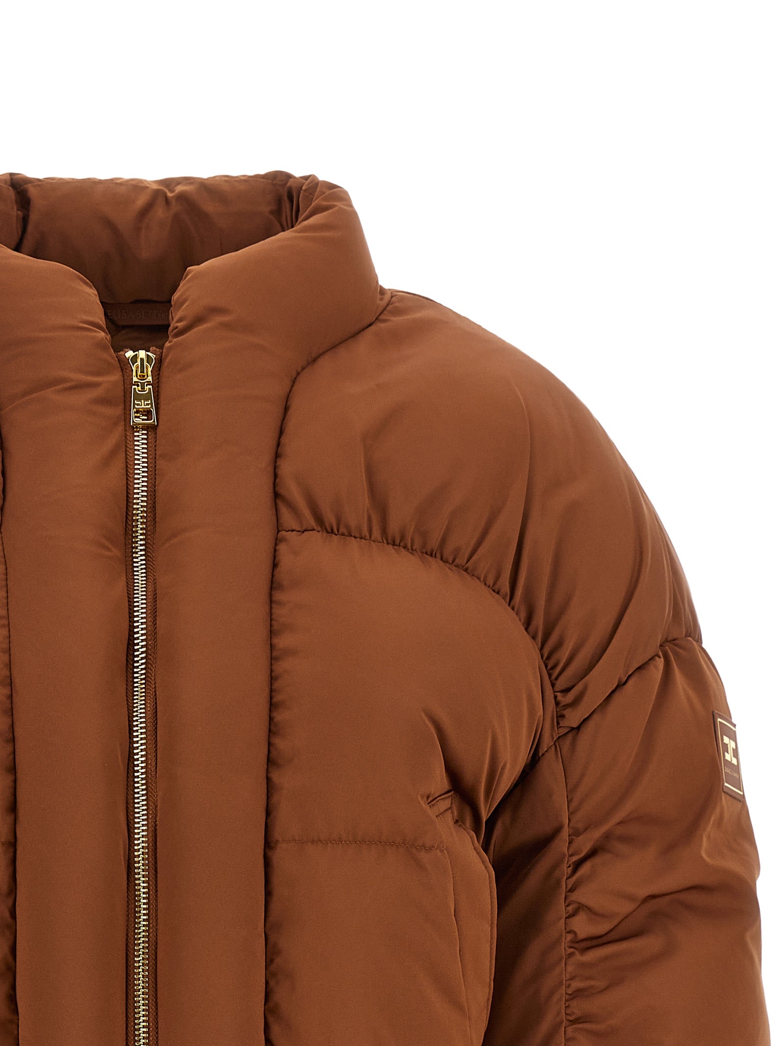 Elisabetta Franchi Brown Polyester Full-Length Women's Jacket