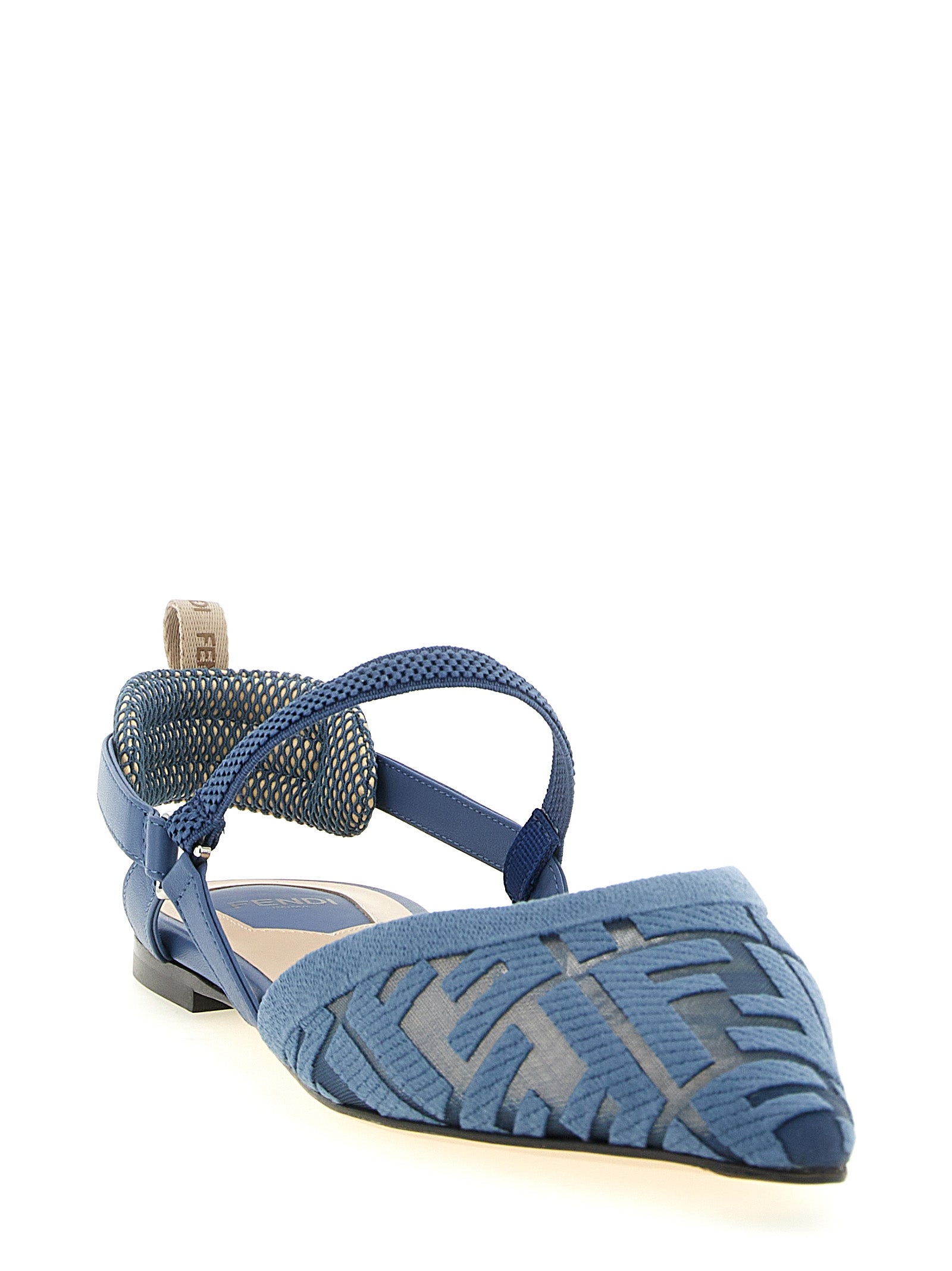 Fendi Blue Polyamide Flat Women's Sandals