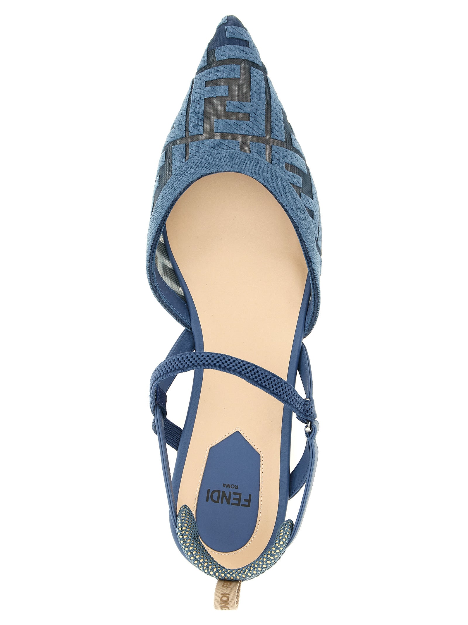 Fendi Blue Polyamide Flat Women's Sandals