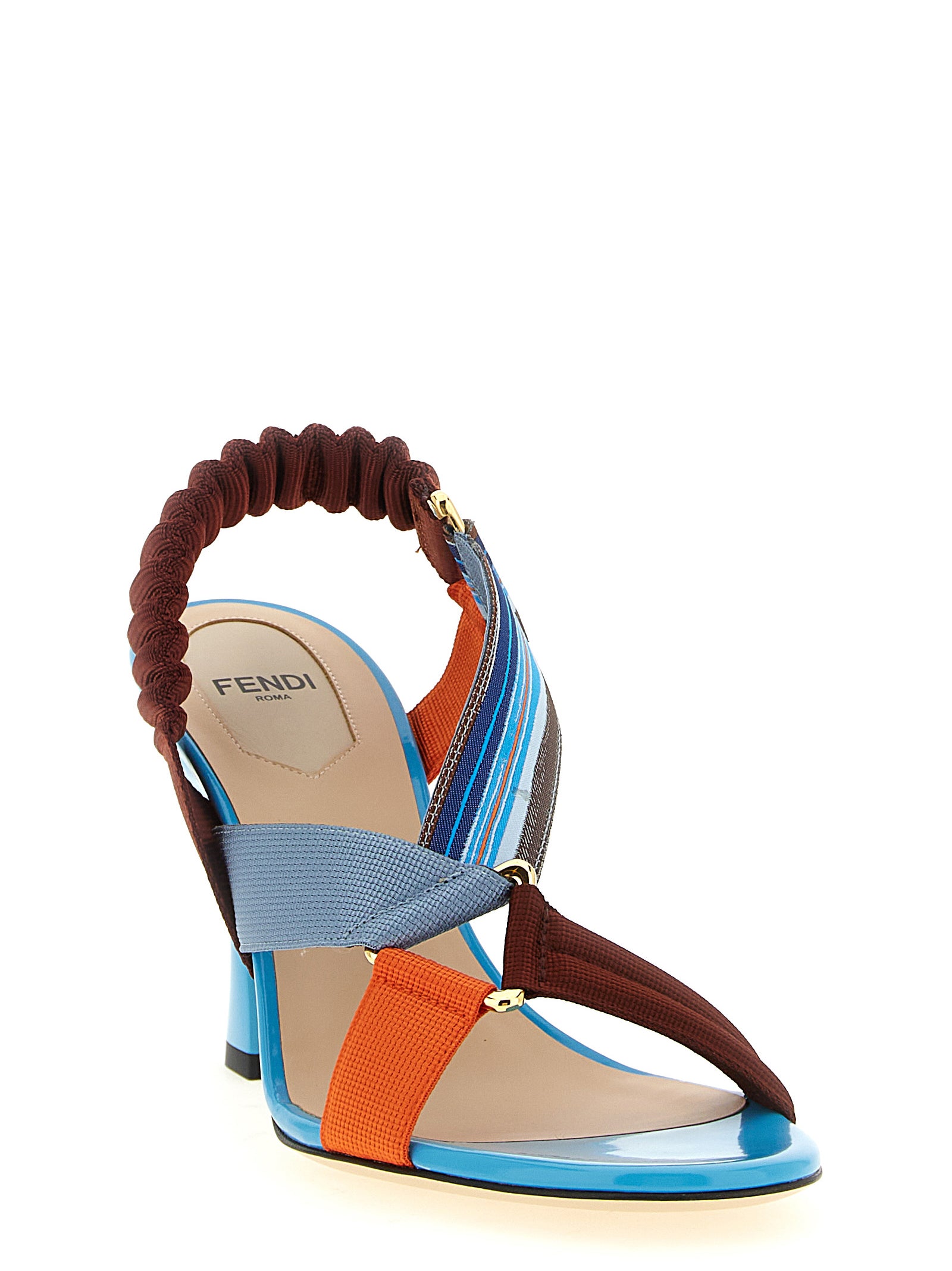 Fendi Multicolor Viscose Strap-On Women's Sandals