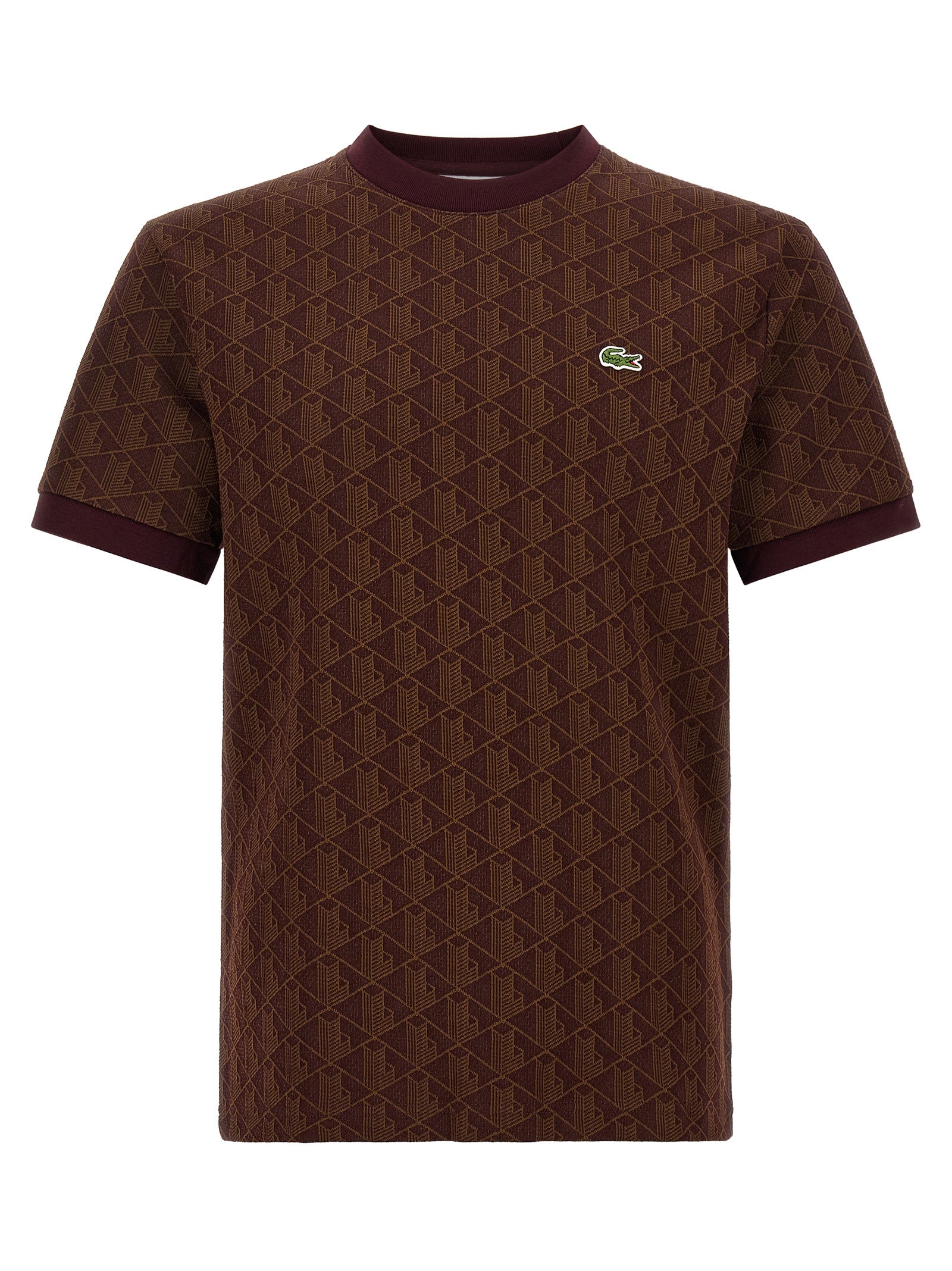 Lacoste Brown Polyester Men's T-Shirt