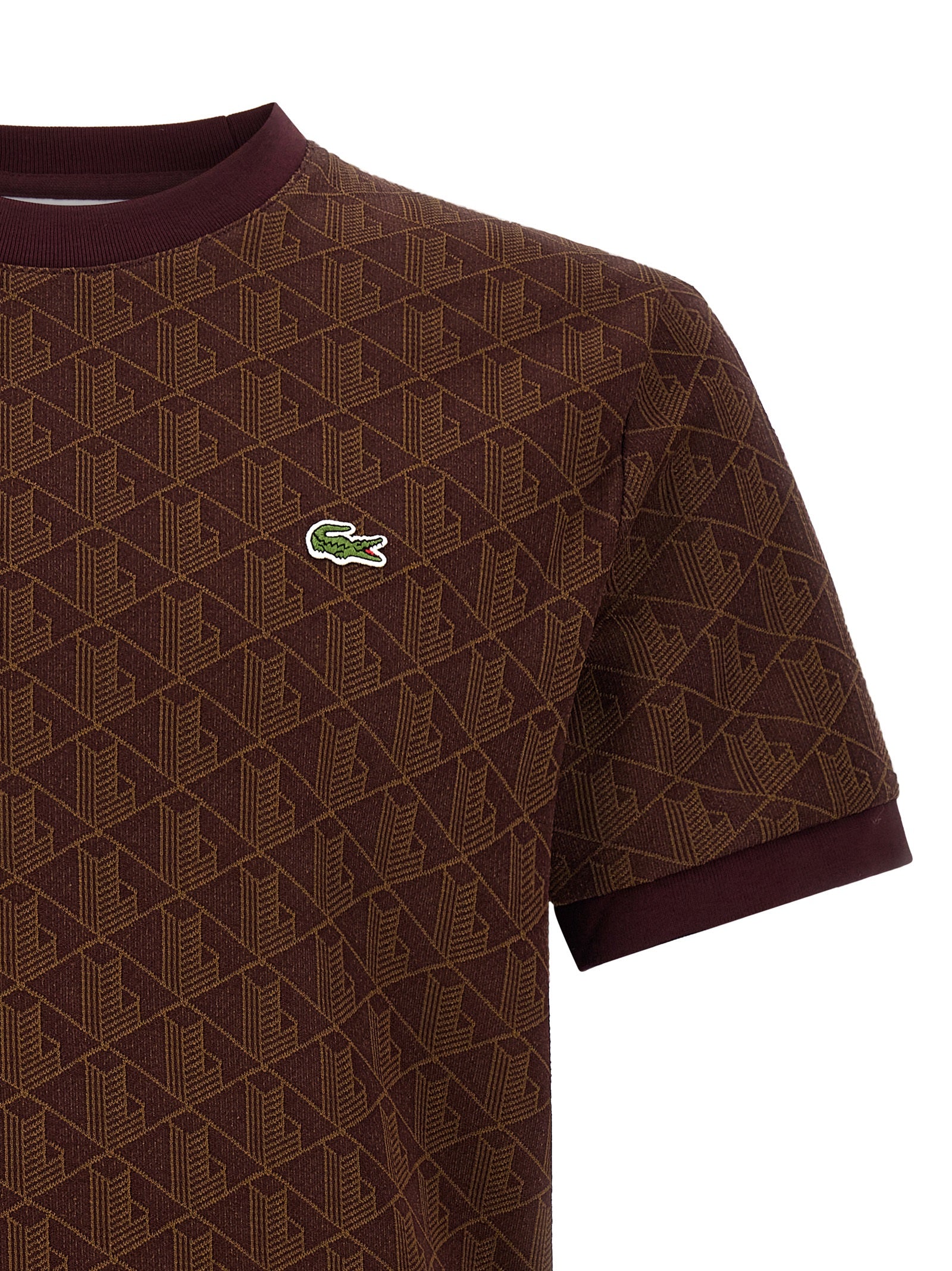 Lacoste Brown Polyester Men's T-Shirt