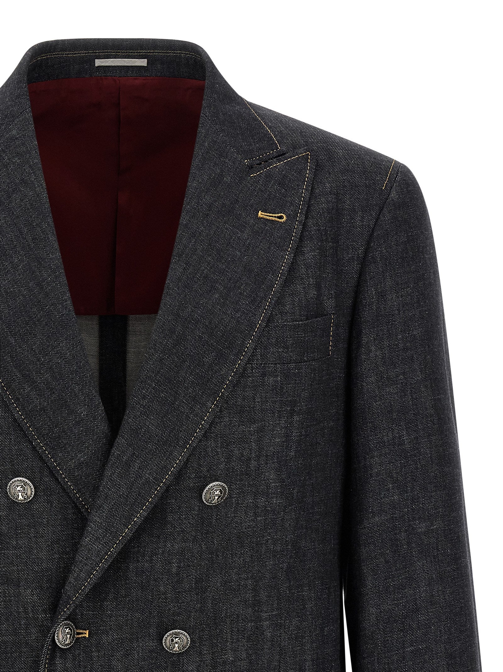 Brunello Cucinelli Blue Cotton Men's Blazer