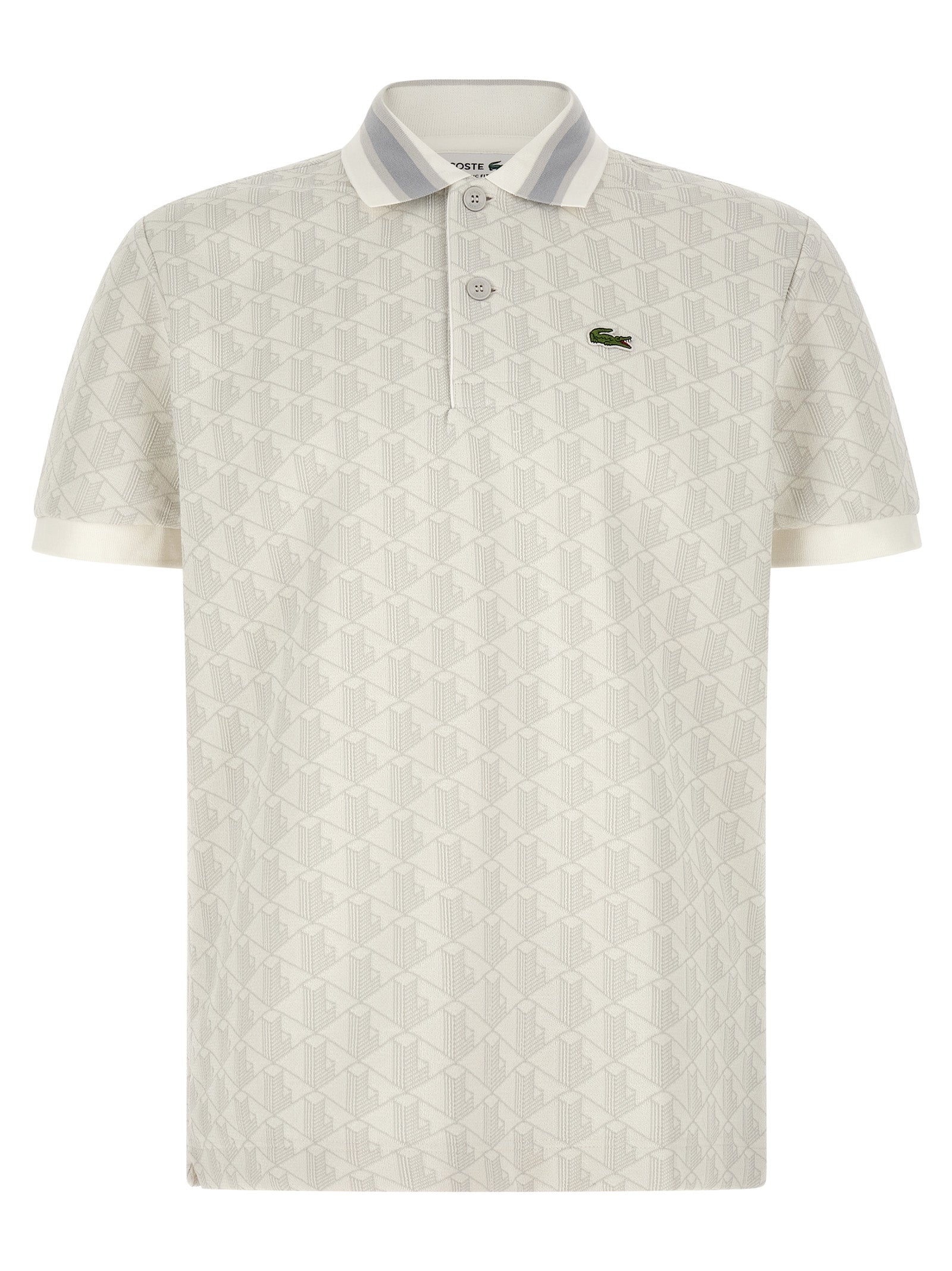 Lacoste White Polyester Polo Men's Shirt