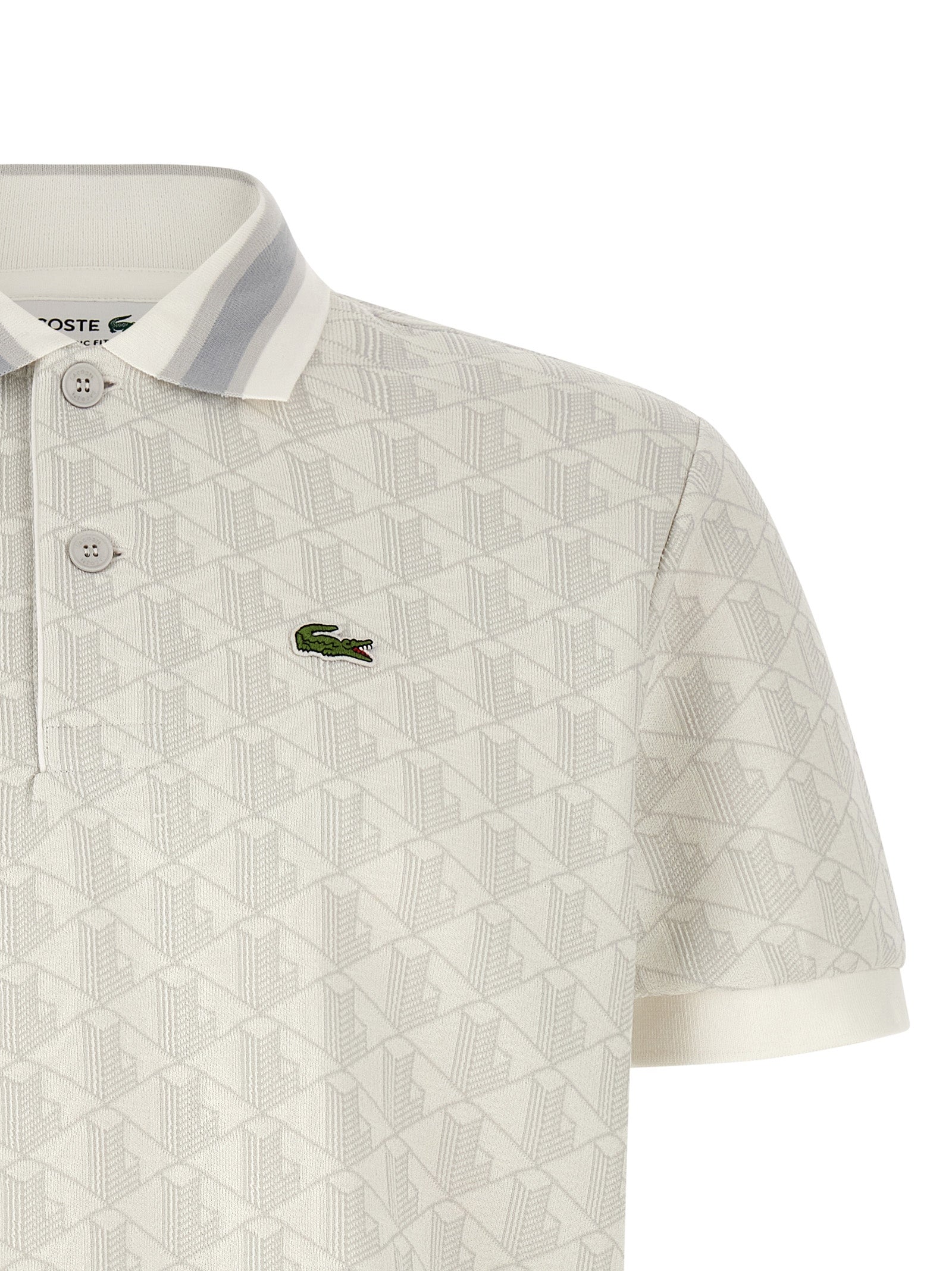 Lacoste White Polyester Polo Men's Shirt