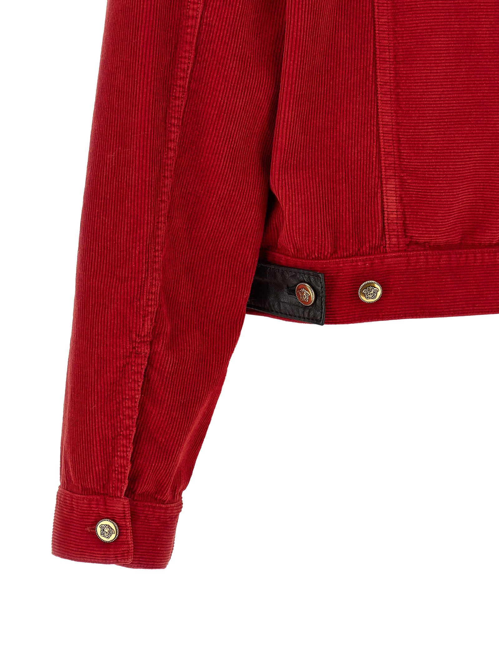 Versace Red Cotton Full-Length Women's Jacket