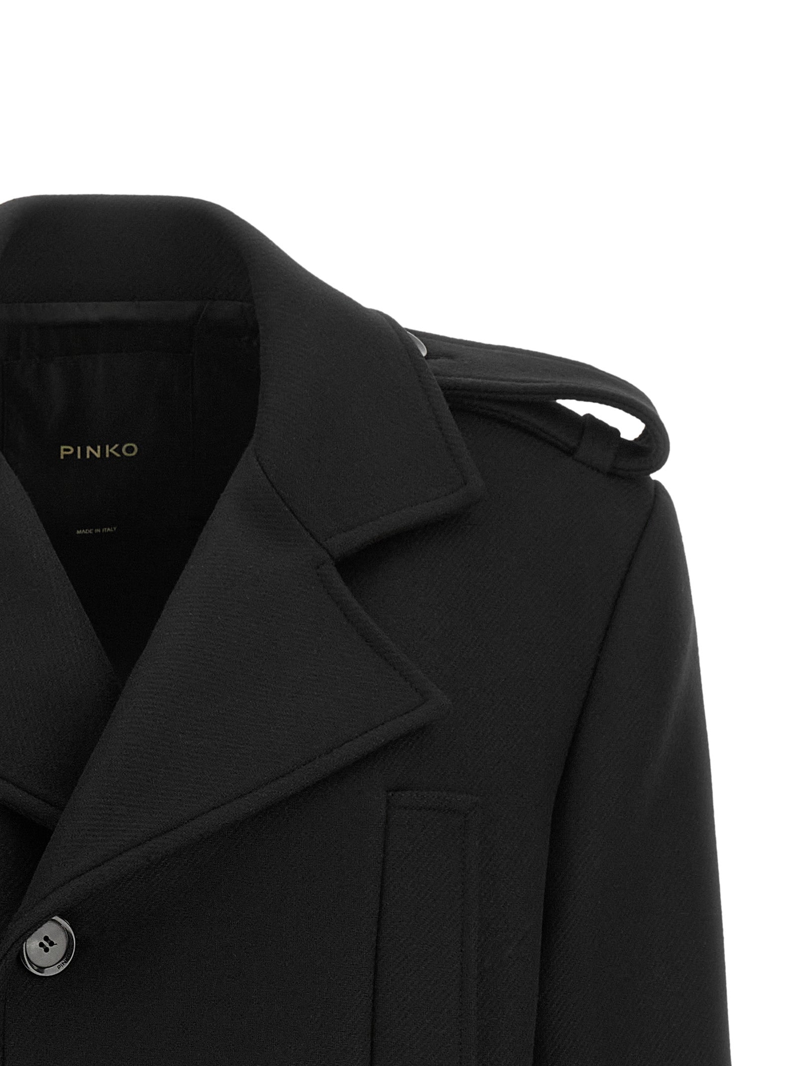 PINKO Black Wool Women's Coat