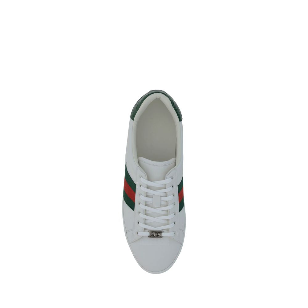 Gucci White Calf Leather Bos Taurus Low Top Men's Sneakers
