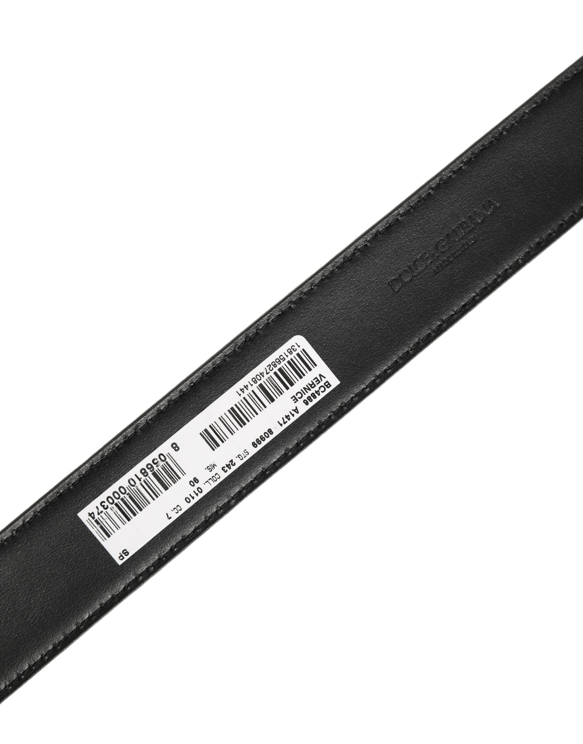 Dolce & Gabbana Black Patent Leather Gold Metal Buckle Men's Belt