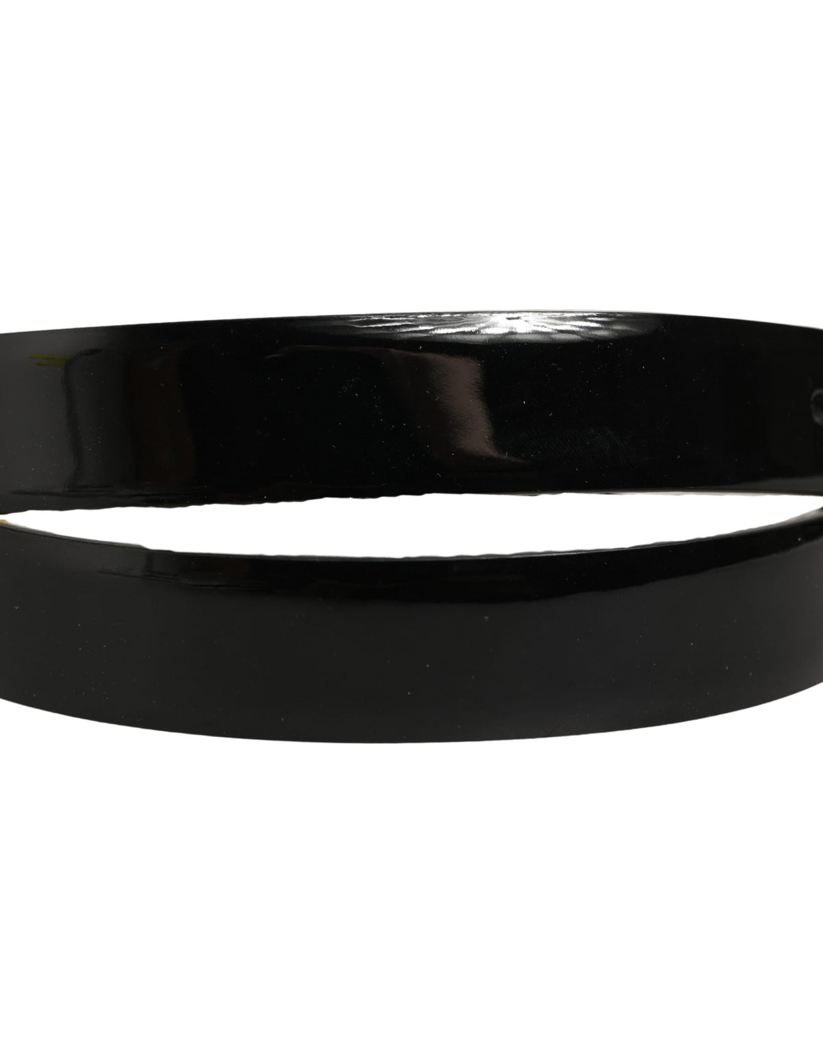 Dolce & Gabbana Black Classic Leather Gold Tone Buckle Men's Belt