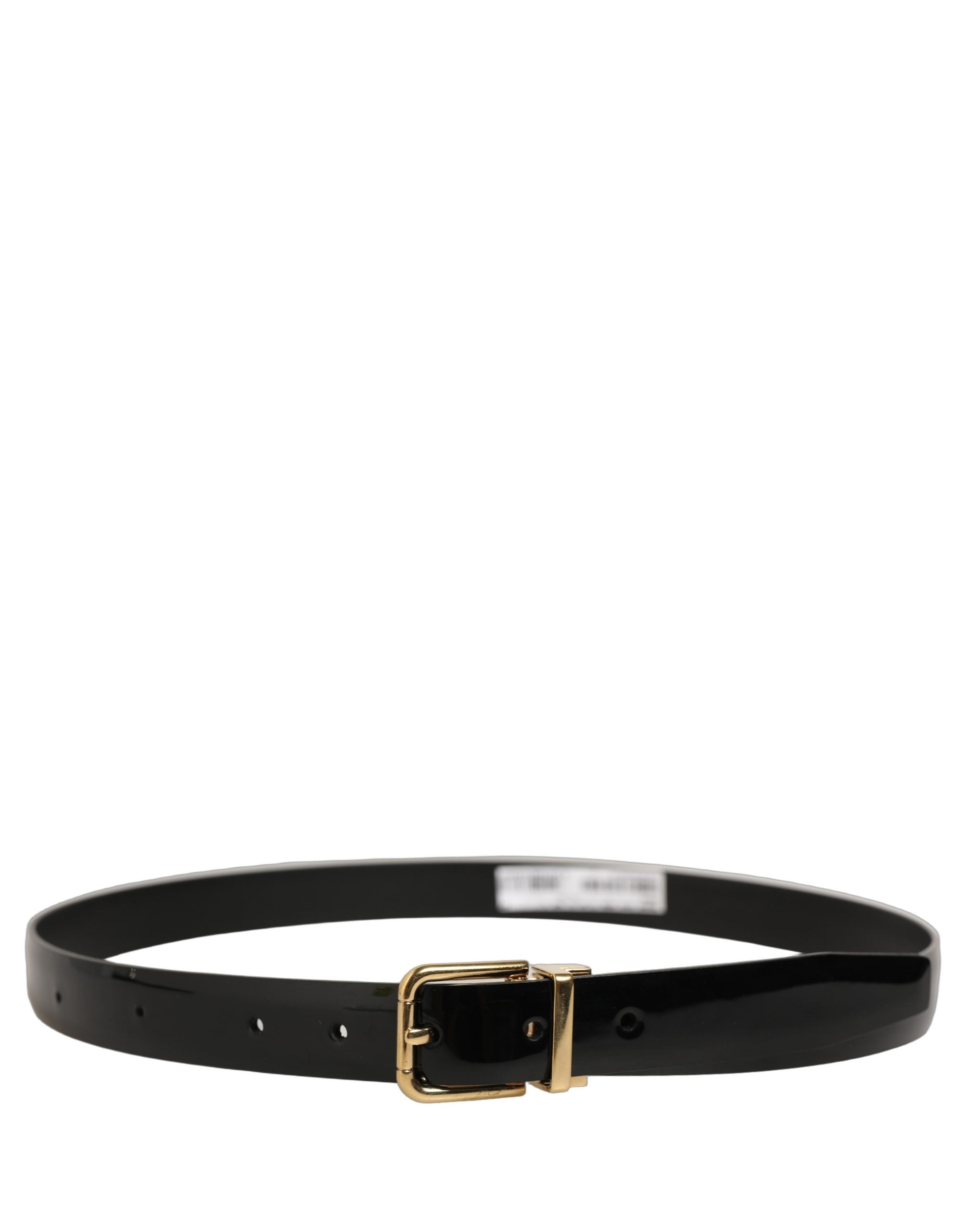 Dolce & Gabbana Black Classic Leather Gold Tone Buckle Men's Belt (Pre-Owned)