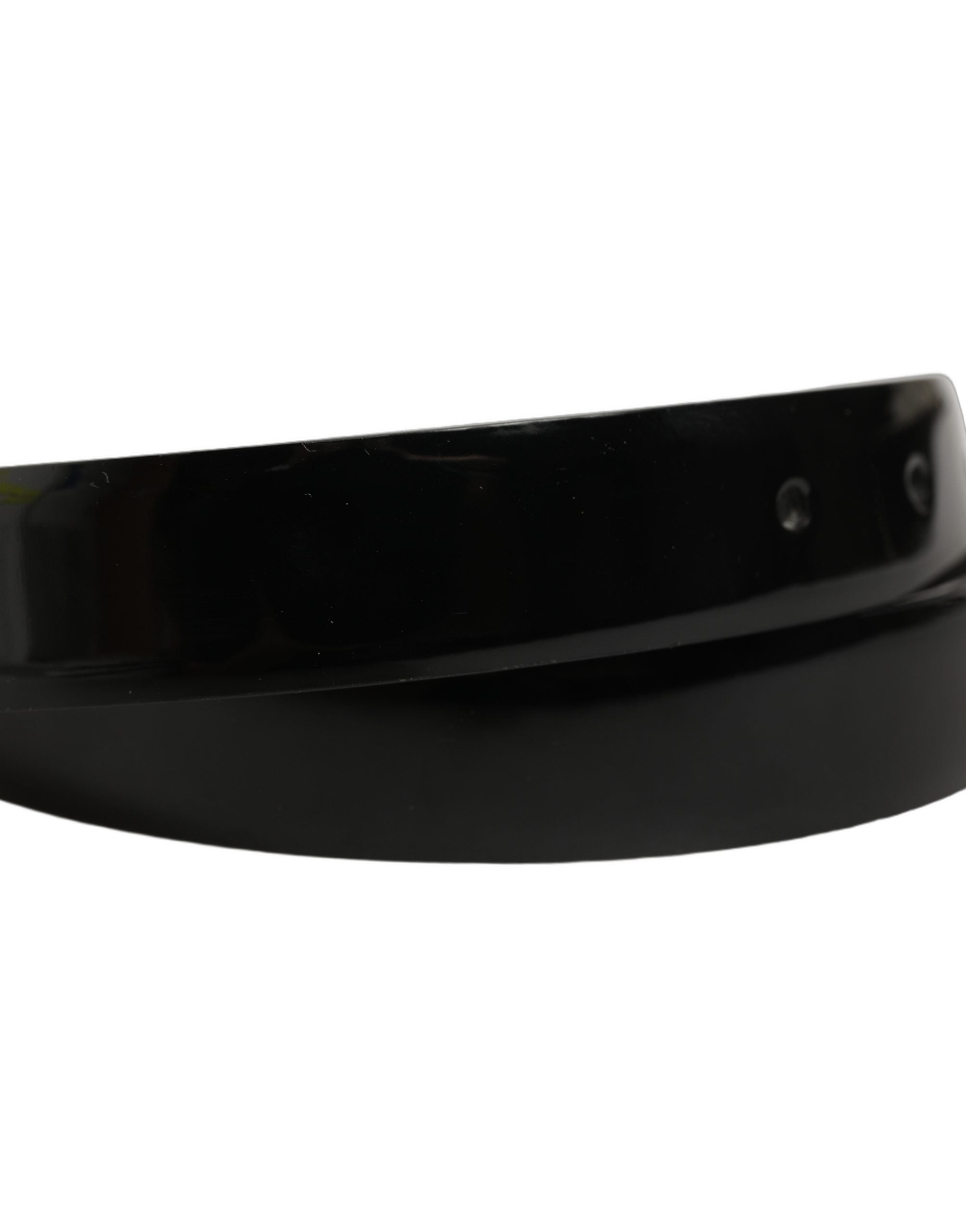 Dolce & Gabbana Black Classic Leather Gold Tone Buckle Men's Belt