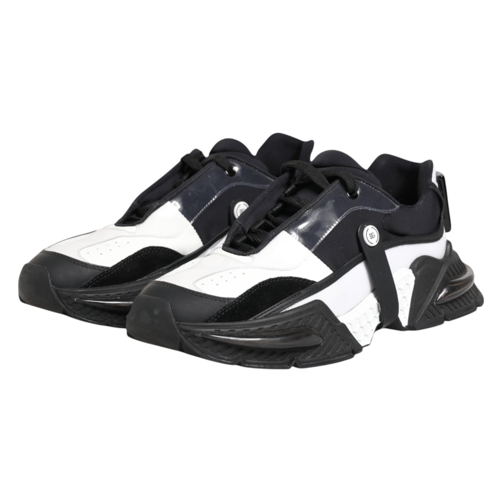 Dolce & Gabbana White Black Logo Airmaster Sneakers Men's Shoes (Pre-Owned)