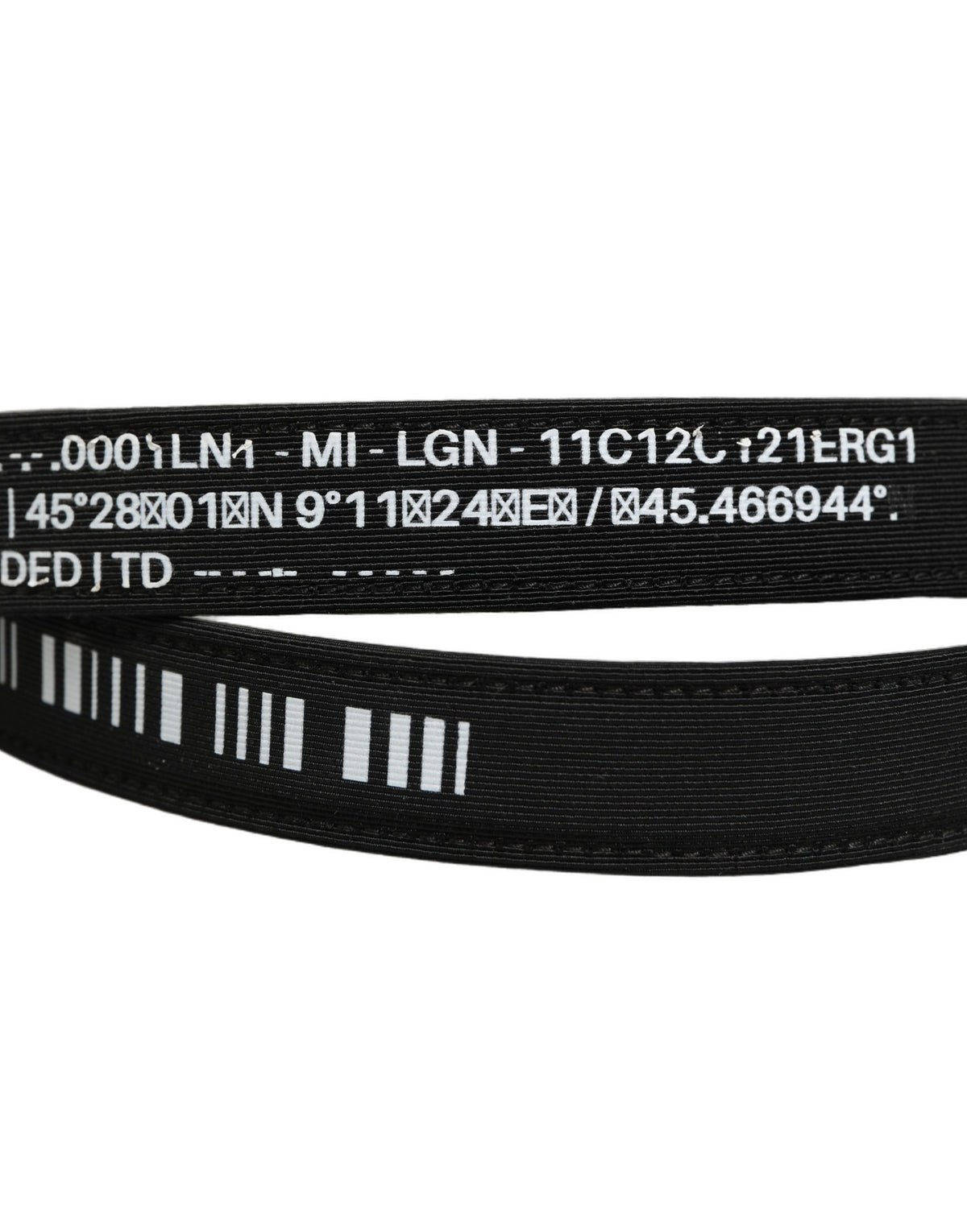 Dolce & Gabbana Black Fabric Leather Barcode Silver Buckle Men's Belt (Pre-Owned)