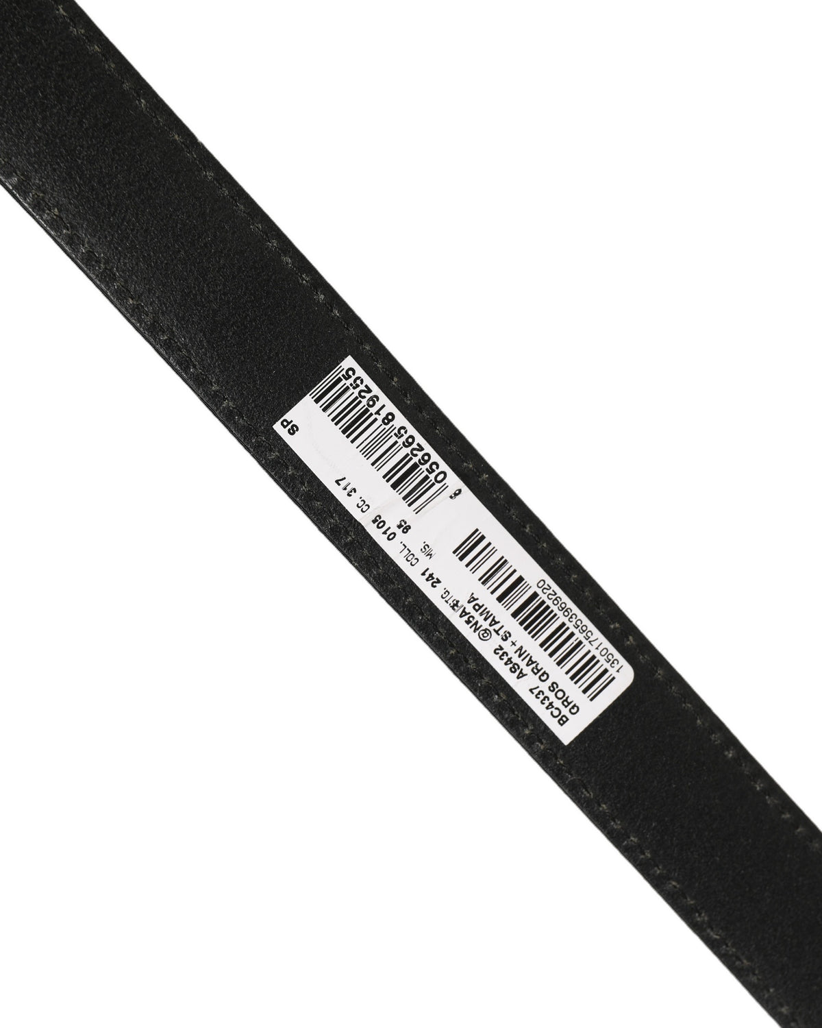 Dolce & Gabbana Black Fabric Leather Barcode Silver Buckle Men's Belt (Pre-Owned)