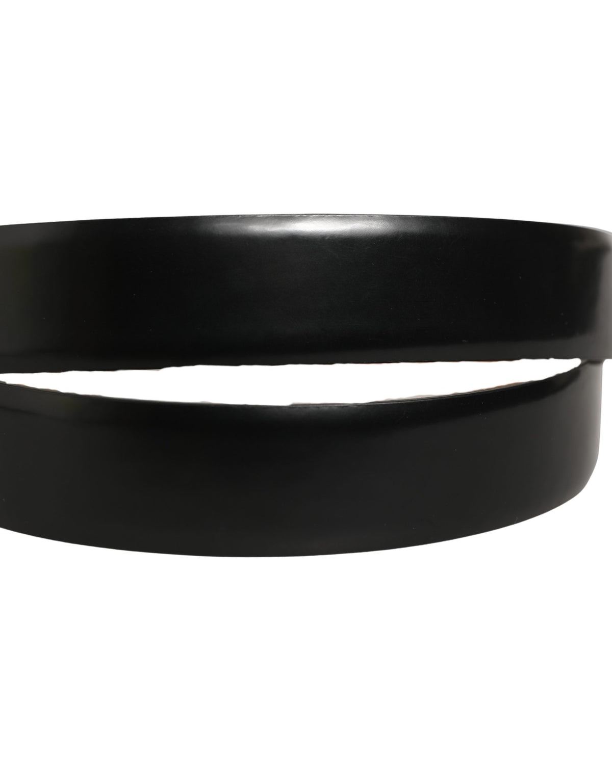 Dolce & Gabbana Black Calf Leather Silver Metal Buckle Men's Belt
