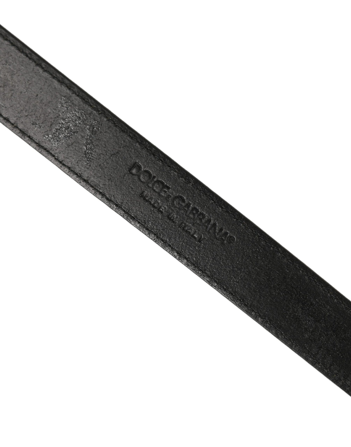 Dolce & Gabbana Men Black Calf Leather Gold Metal Buckle Men's Belt