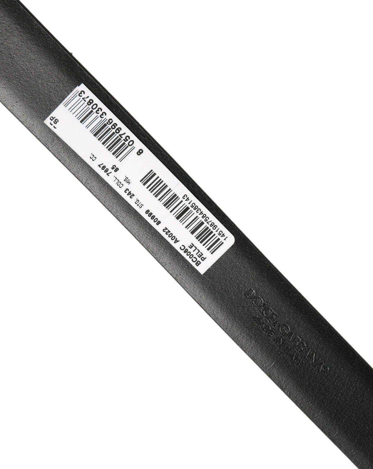 Dolce & Gabbana Black Classic Leather Silver Tone Buckle Men's Belt