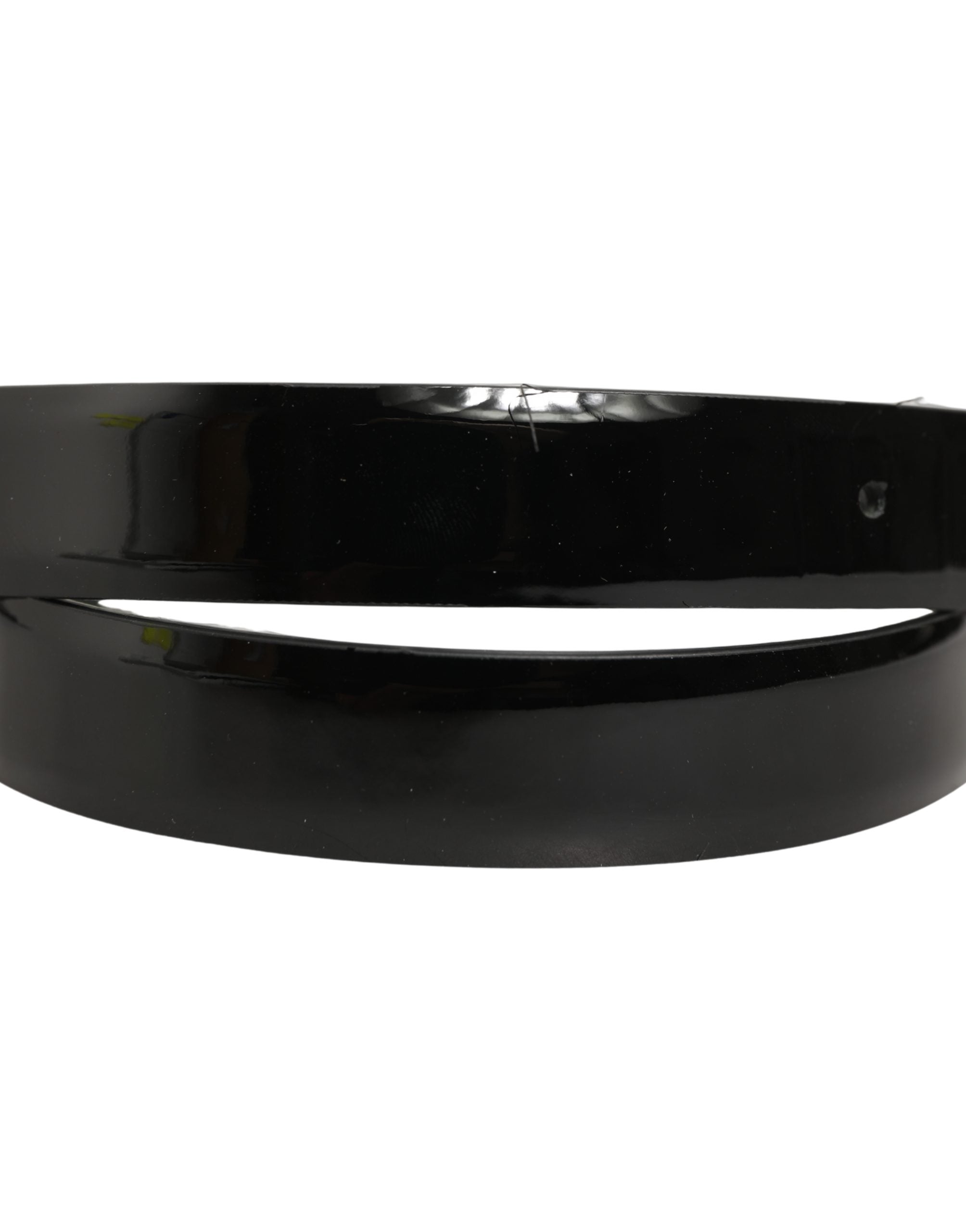 Dolce & Gabbana Black Classic Leather Silver Tone Buckle Men's Belt (Pre-Owned)