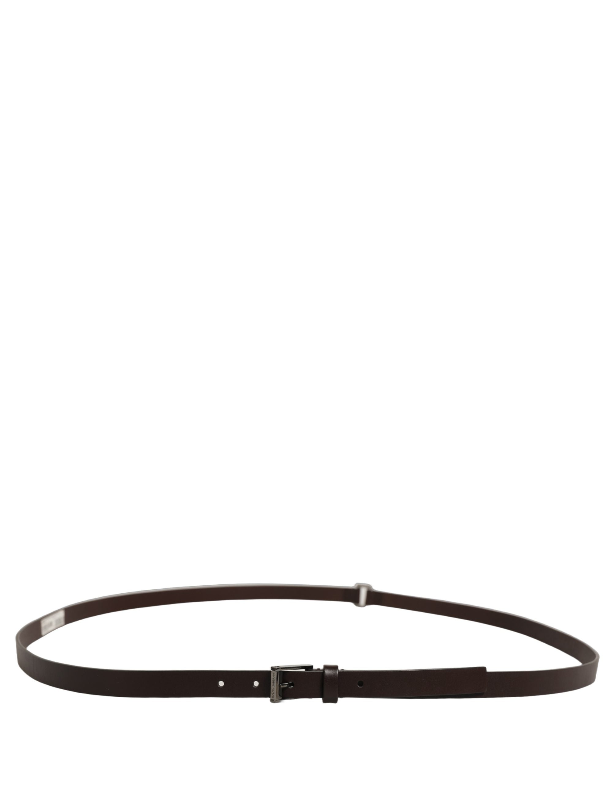 Dolce & Gabbana Brown Leather Double Wrap Metal Buckle Men's Belt