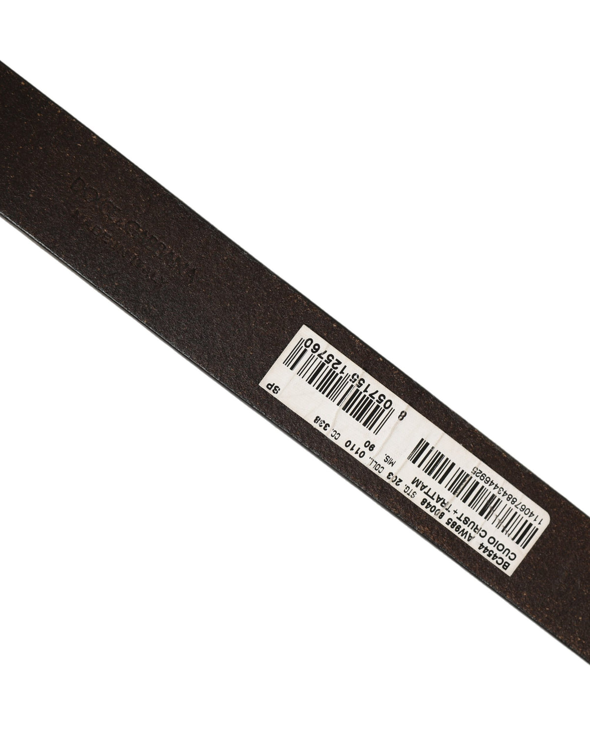 Dolce & Gabbana Brown Leather Silver Tone Metal Buckle Men's Belt