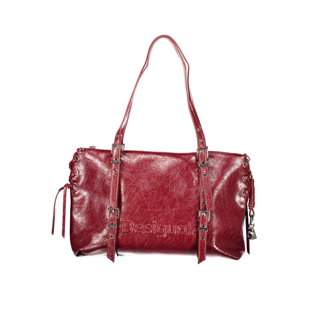Desigual Rosso Polyurethane Women Bag with Adjustable and Removable Women's Strap