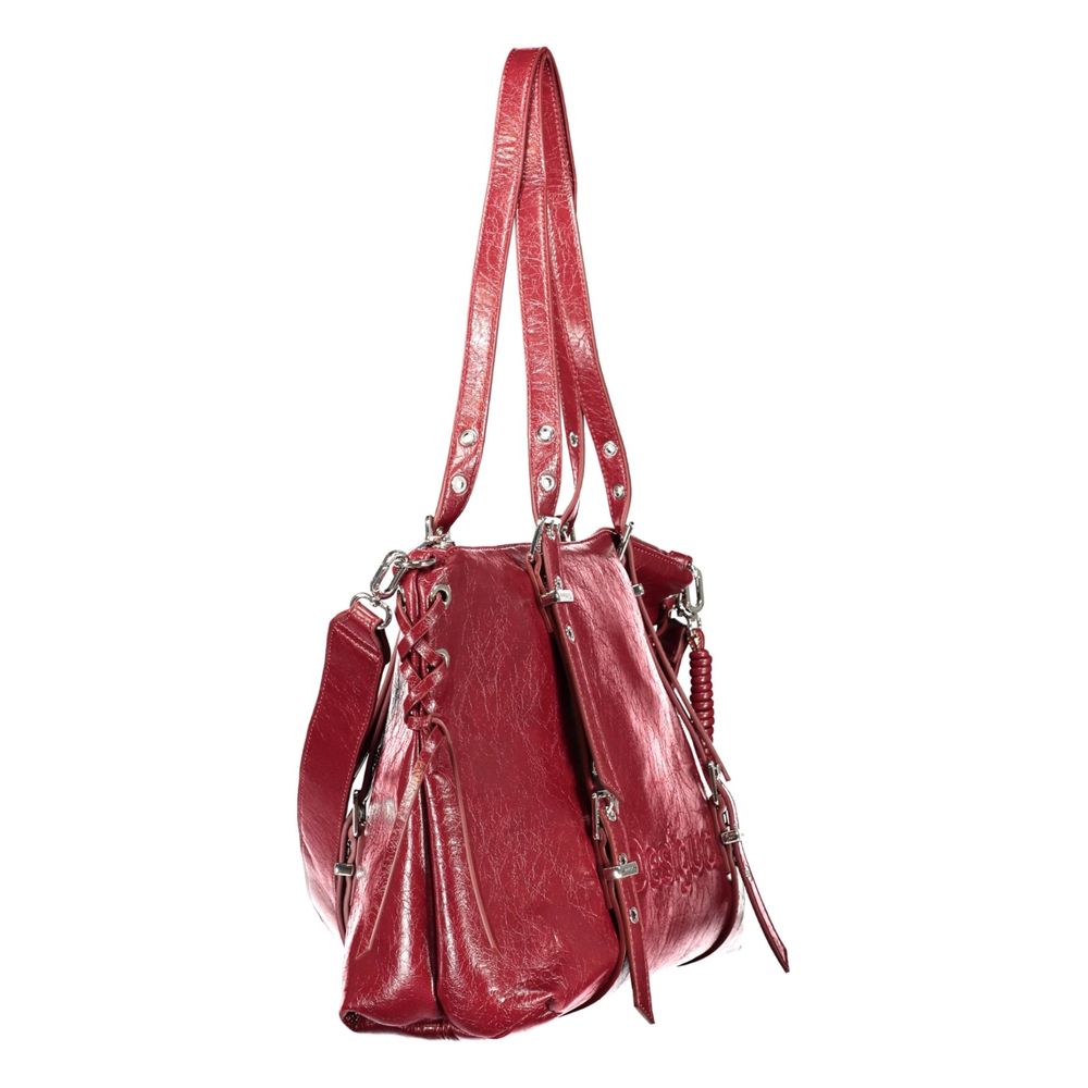Desigual Rosso Polyurethane Women Bag with Adjustable and Removable Women's Strap