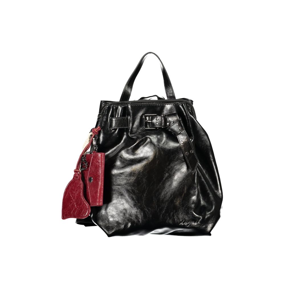 Desigual Black Polyurethane Women's Backpack for Sophisticated Women's Style