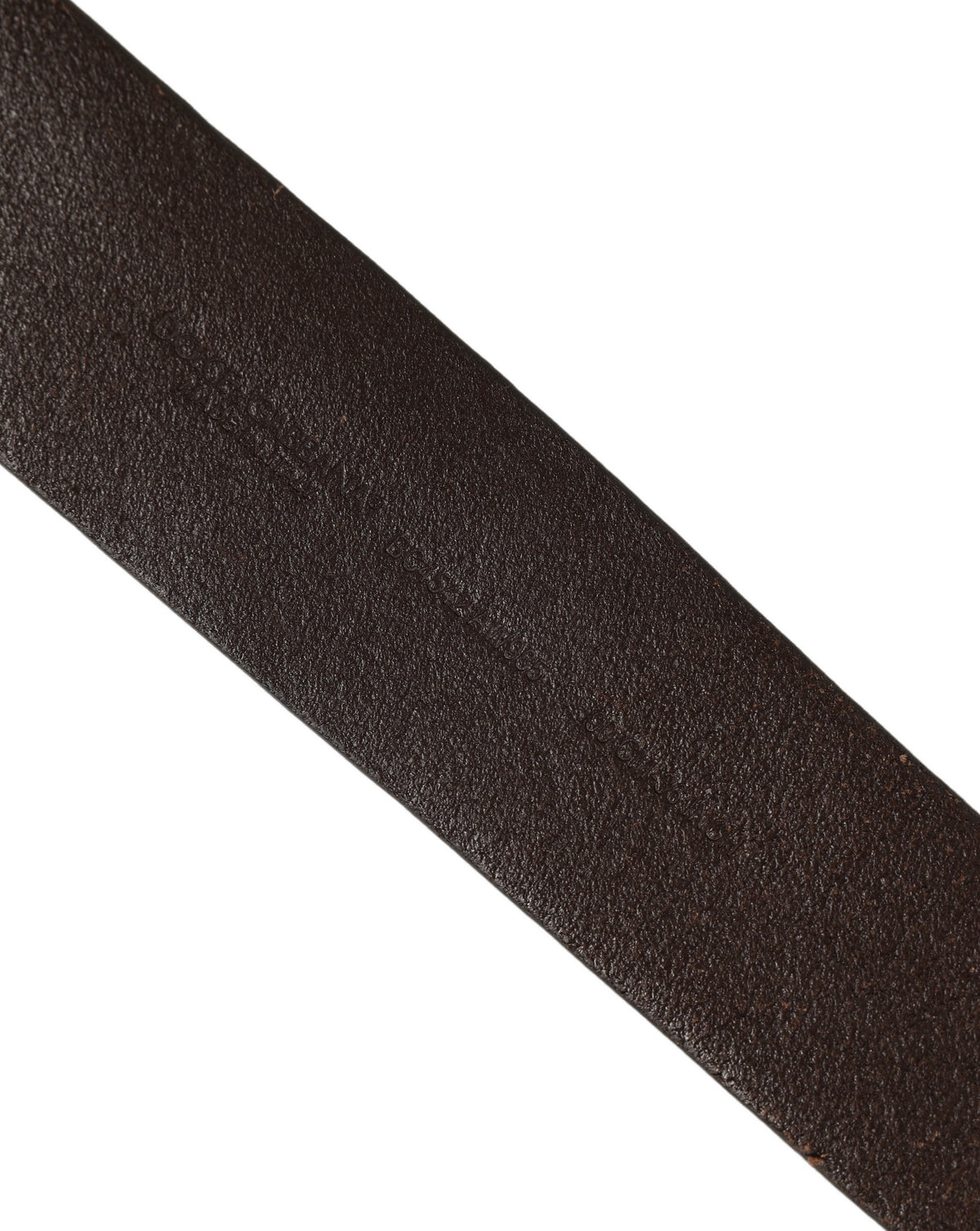 Dolce & Gabbana Belt Brown Leather Double Prong Metal Men's Buckle