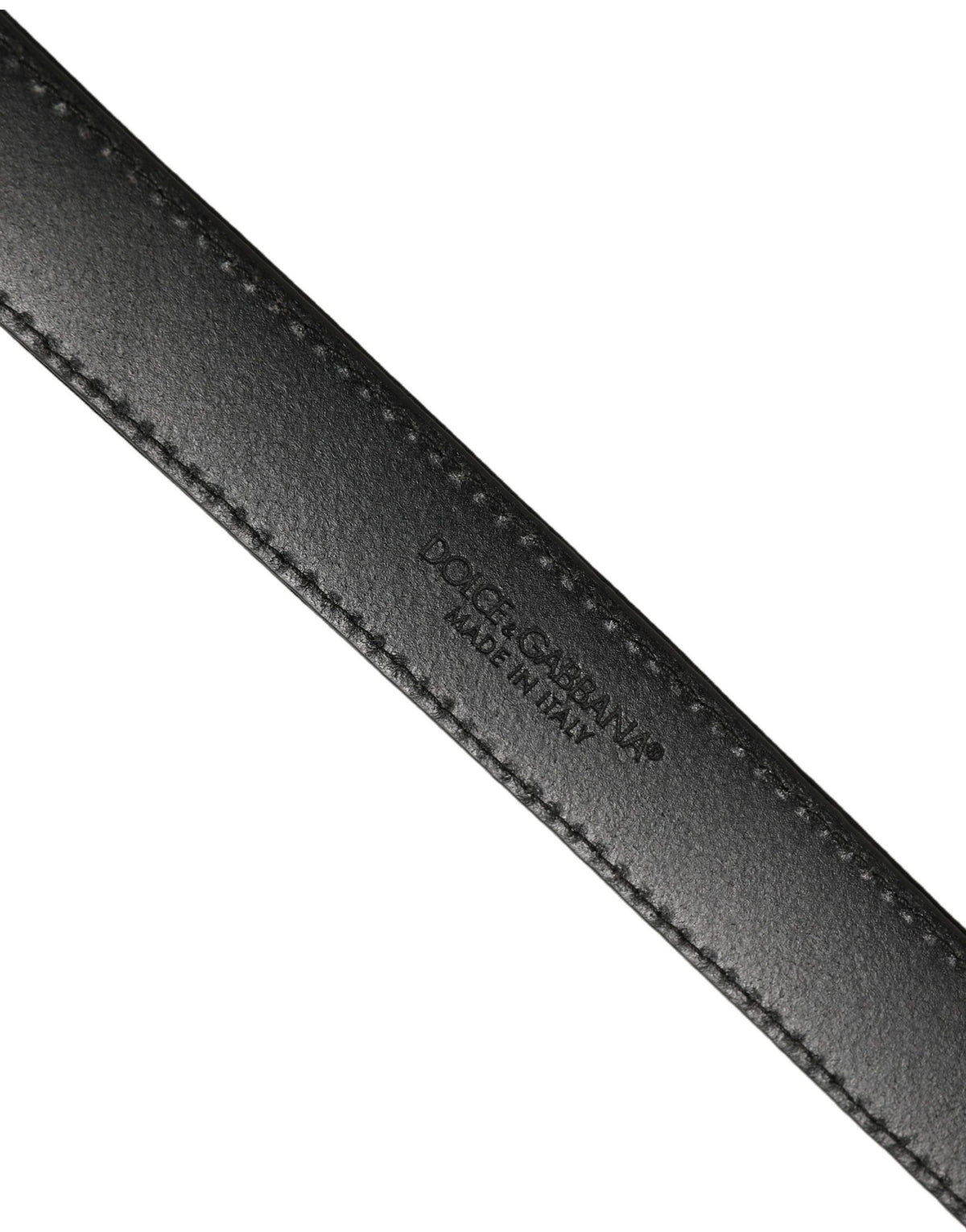 Dolce & Gabbana Black Canvas Leather Gold Metal Buckle Men's Belt