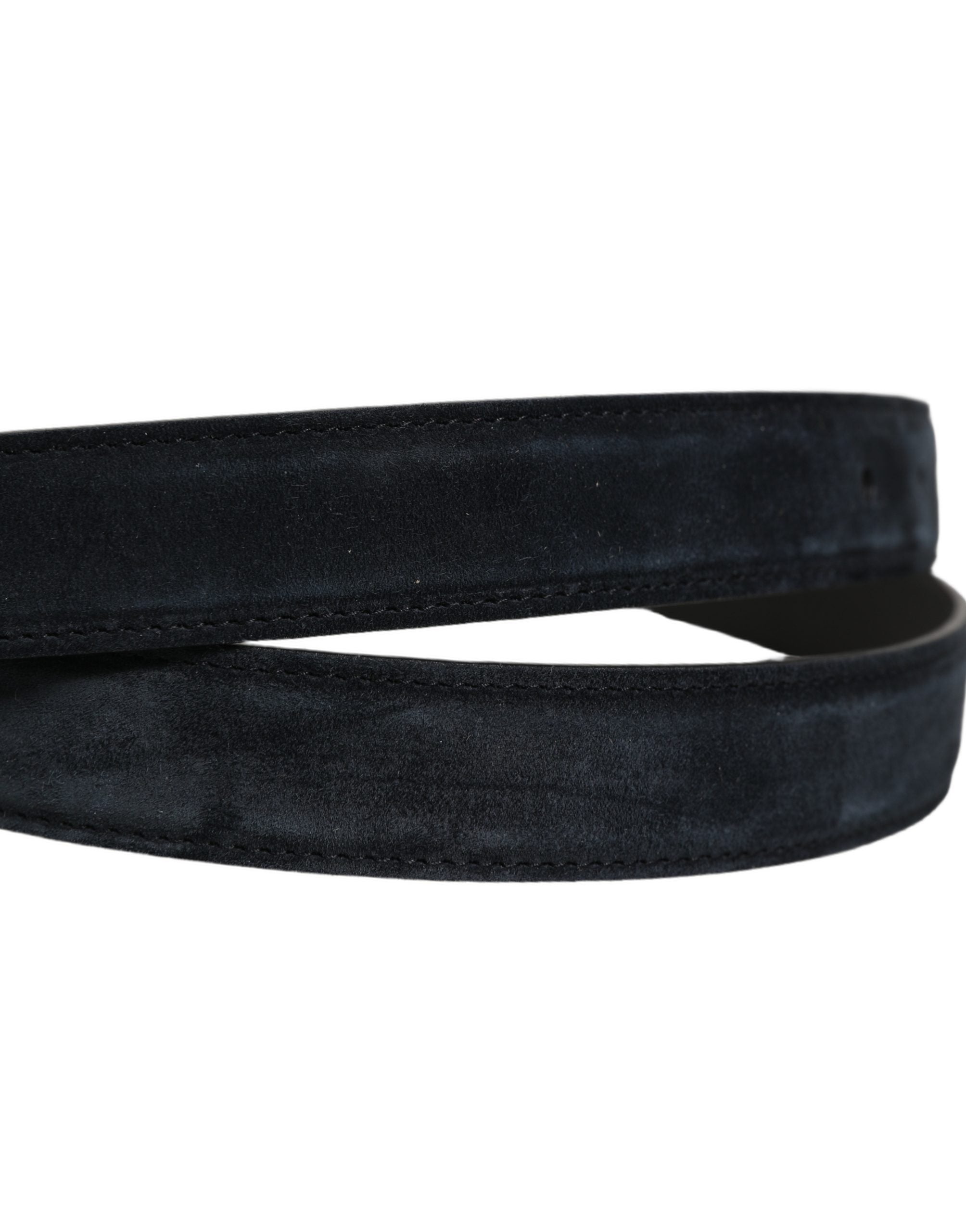 Dolce & Gabbana Men Black Leather Gold Tone Metal Buckle Men's Belt