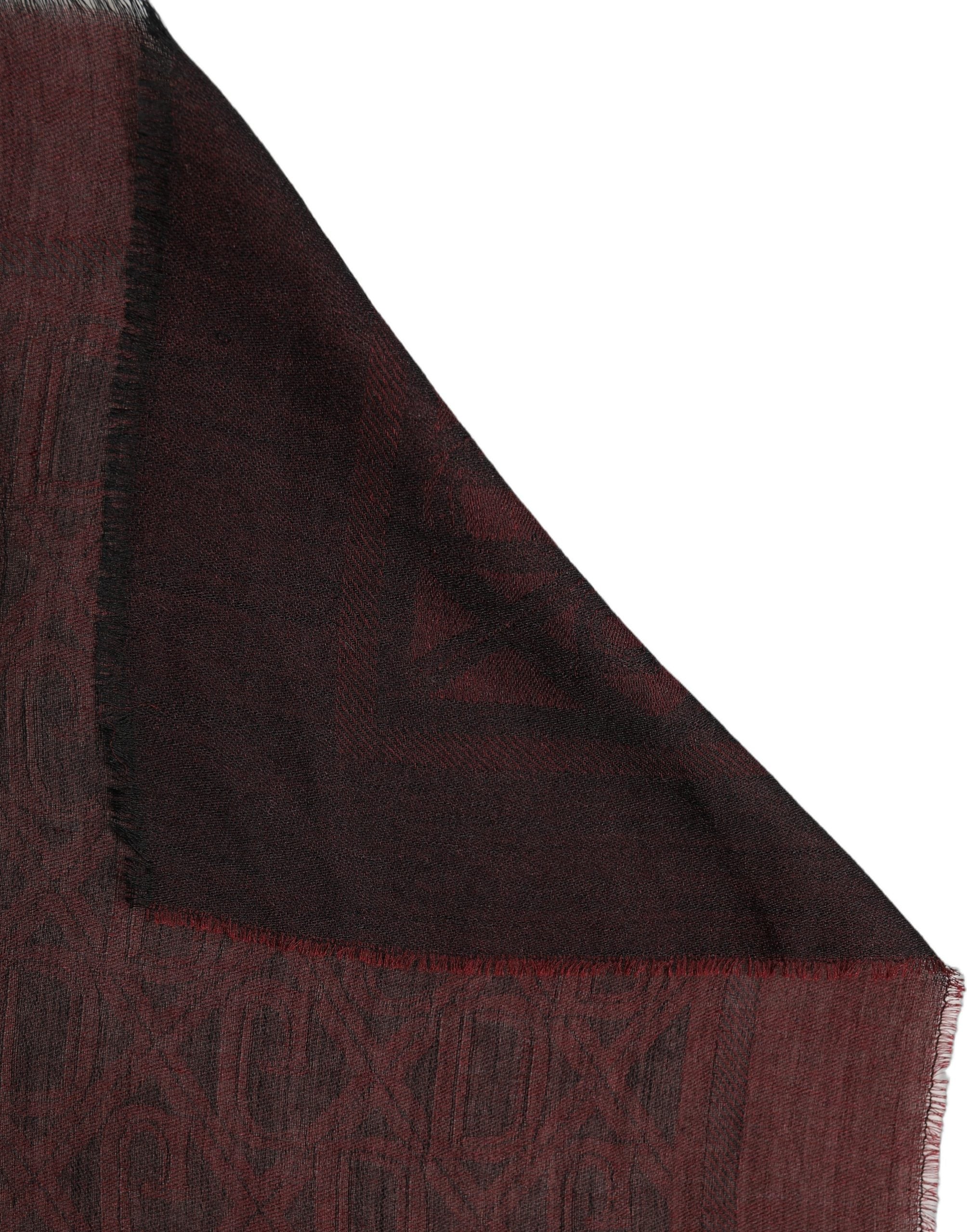 Dolce & Gabbana Dark Red Modal Frayed Edge Lace Stole Men's Scarf (Pre-Owned)