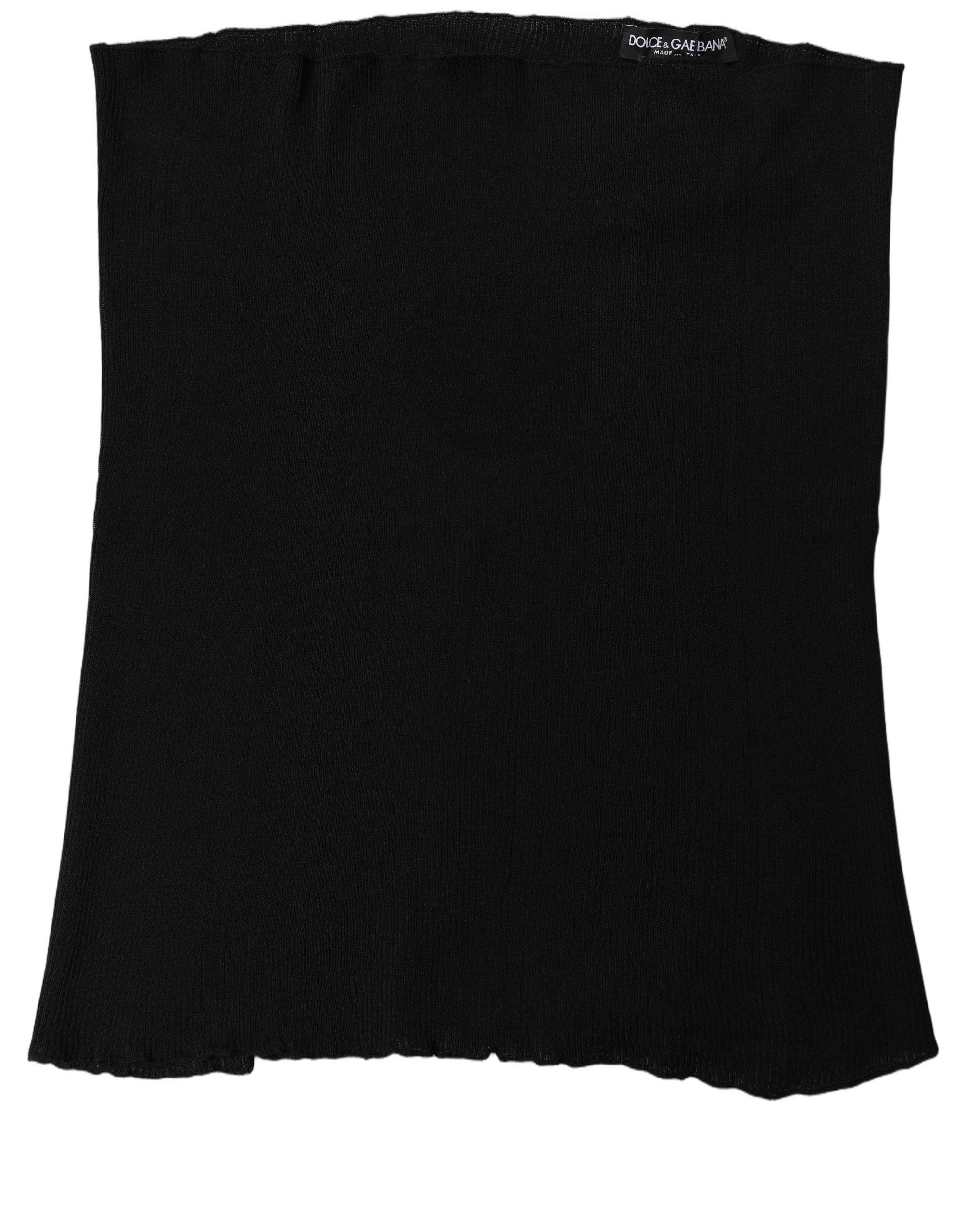 Dolce & Gabbana Men Black Viscose Knitted Neck Warmer Men's Scarf