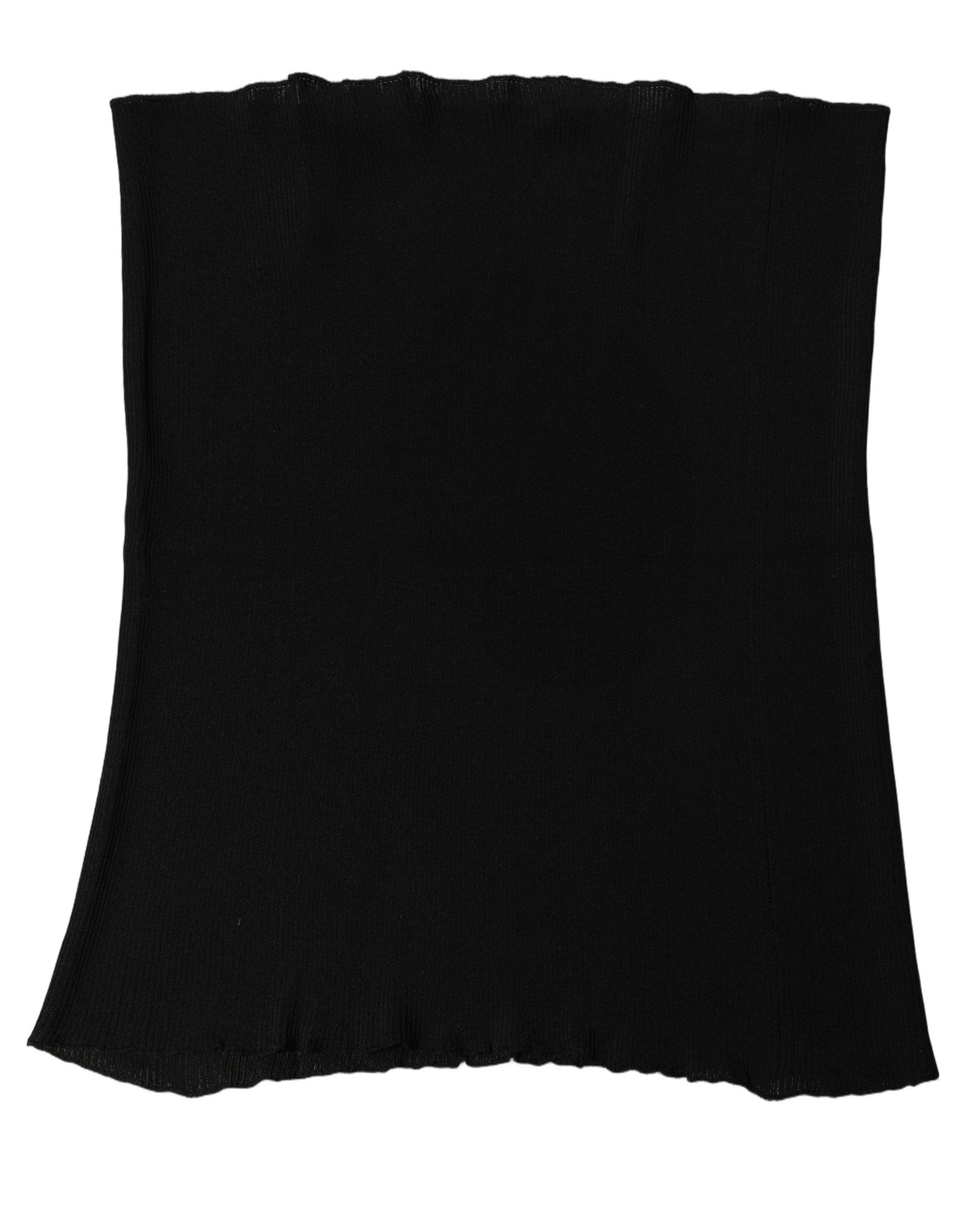 Dolce & Gabbana Men Black Viscose Knitted Neck Warmer Men's Scarf