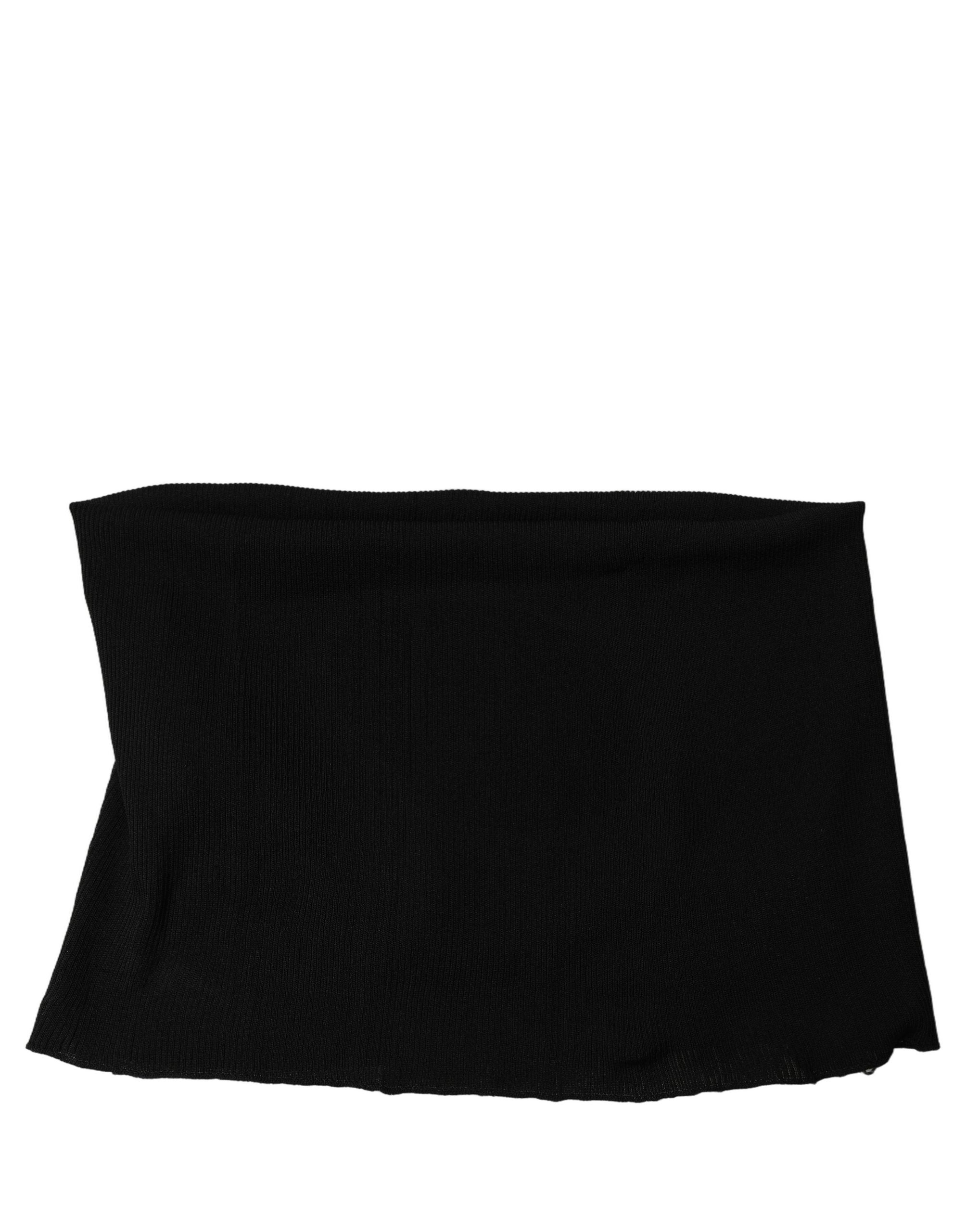 Dolce & Gabbana Men Black Viscose Knitted Neck Warmer Men's Scarf