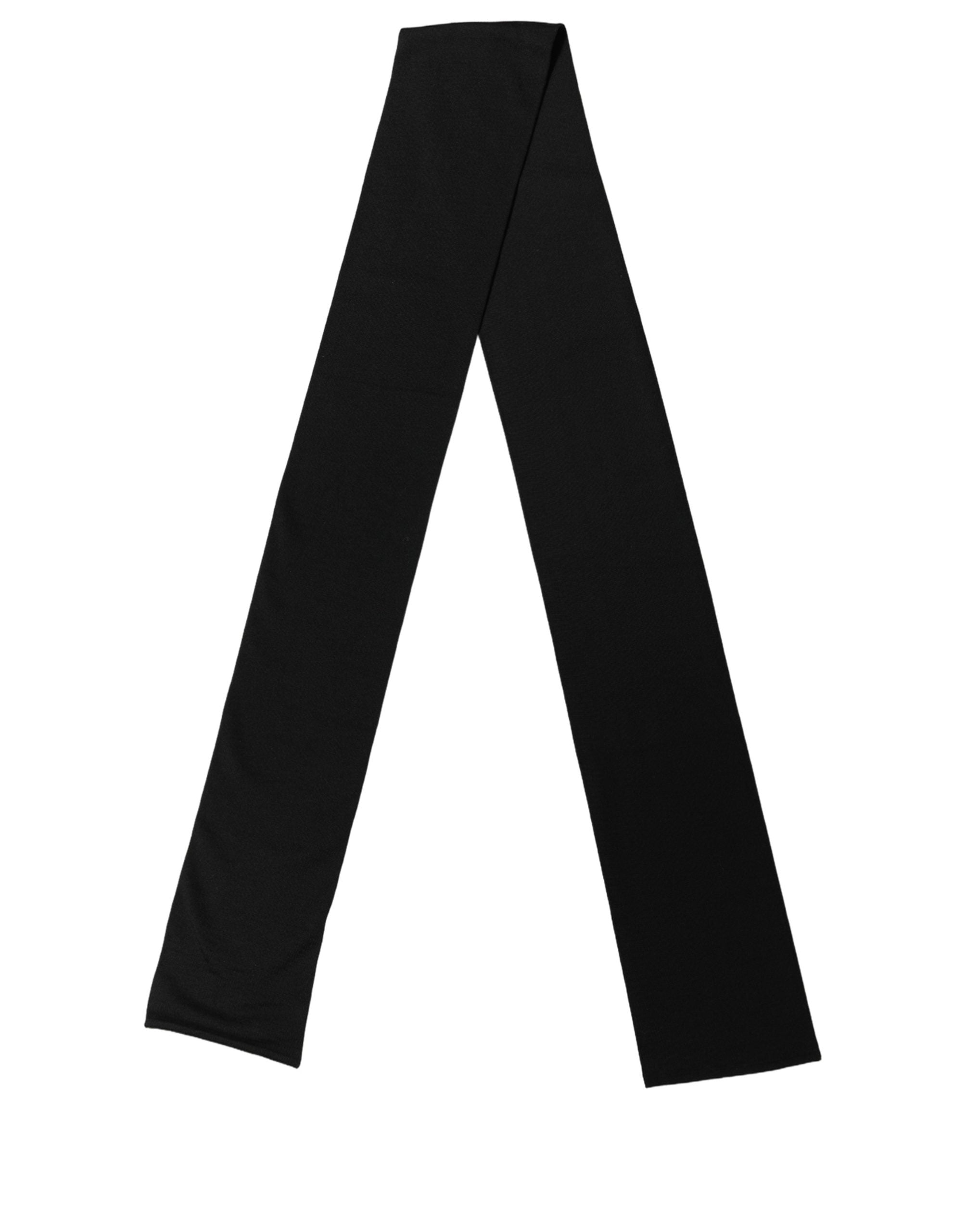 Dolce & Gabbana Black Wool Knitted Neck Shawl Foulard Men's Scarf