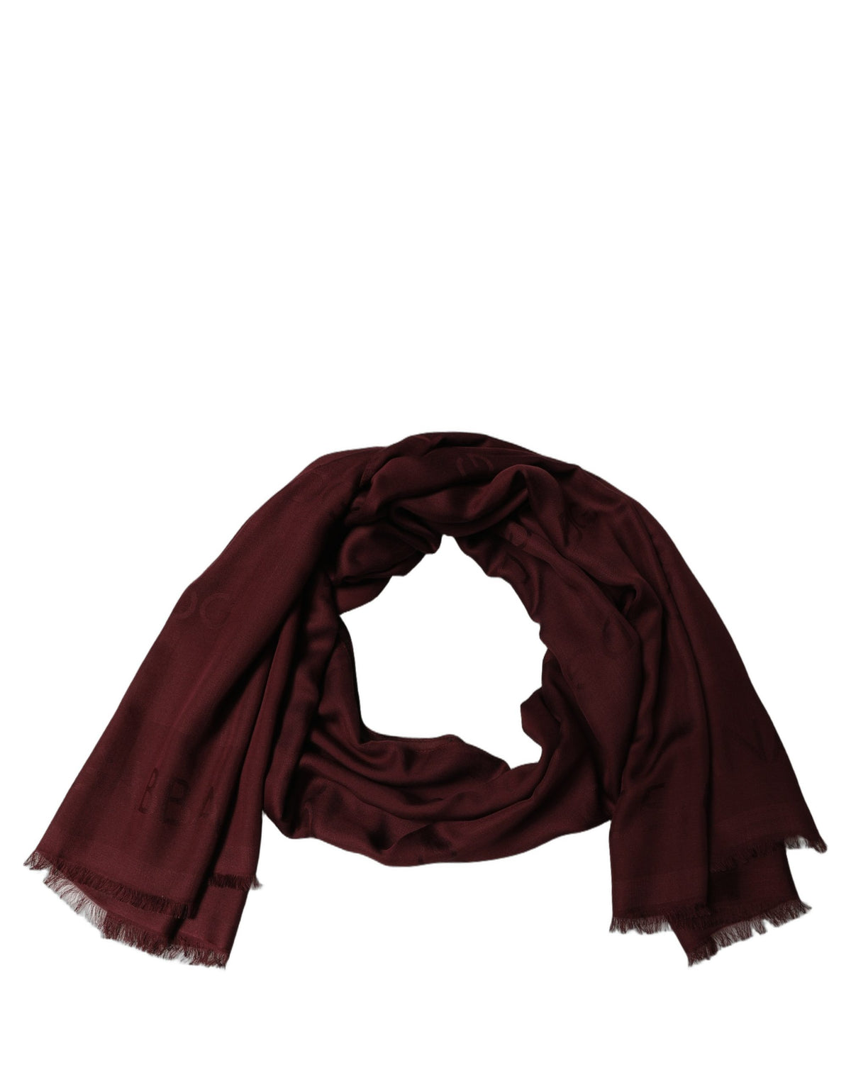 Dolce & Gabbana Burgundy Modal Frayed Edge Lace Stole Men's Scarf (Pre-Owned)