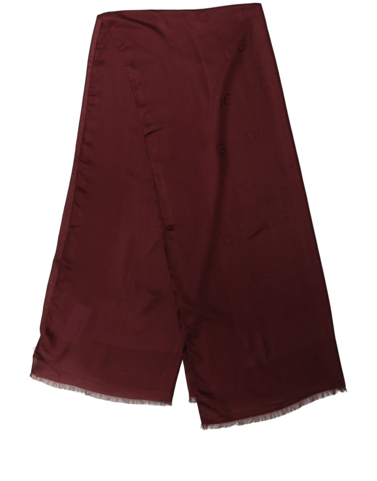Dolce & Gabbana Burgundy Modal Frayed Edge Lace Stole Men's Scarf (Pre-Owned)