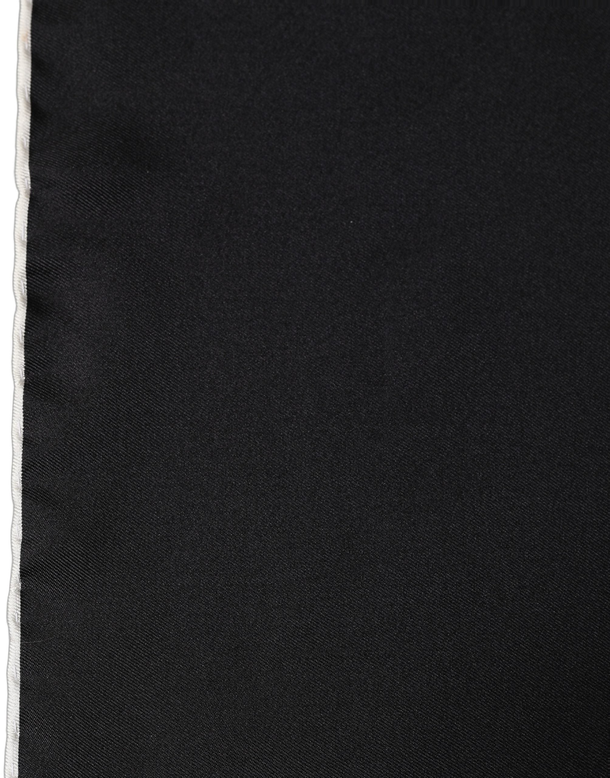 Dolce & Gabbana Men Black Silk Pocket Square Foulard Men's Scarf