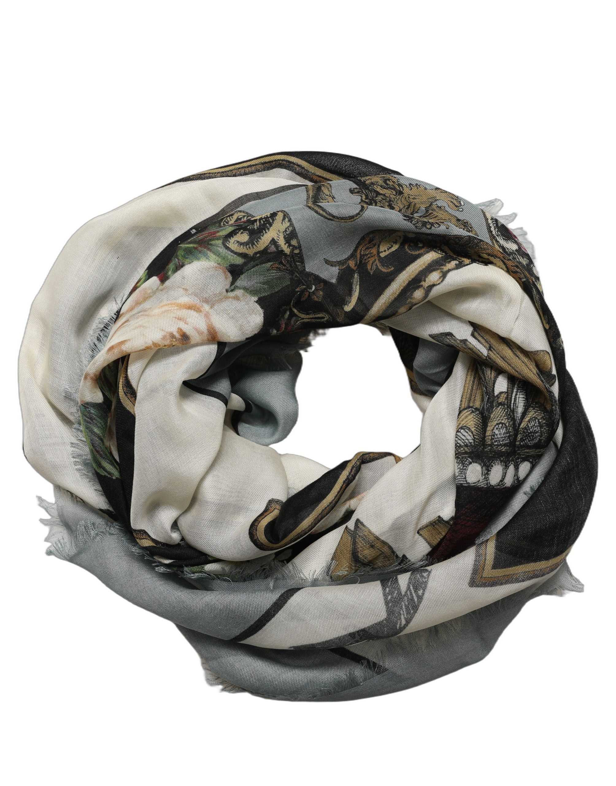 Dolce & Gabbana Men Multicolor King of Hearts Square Foulard Men's Scarf