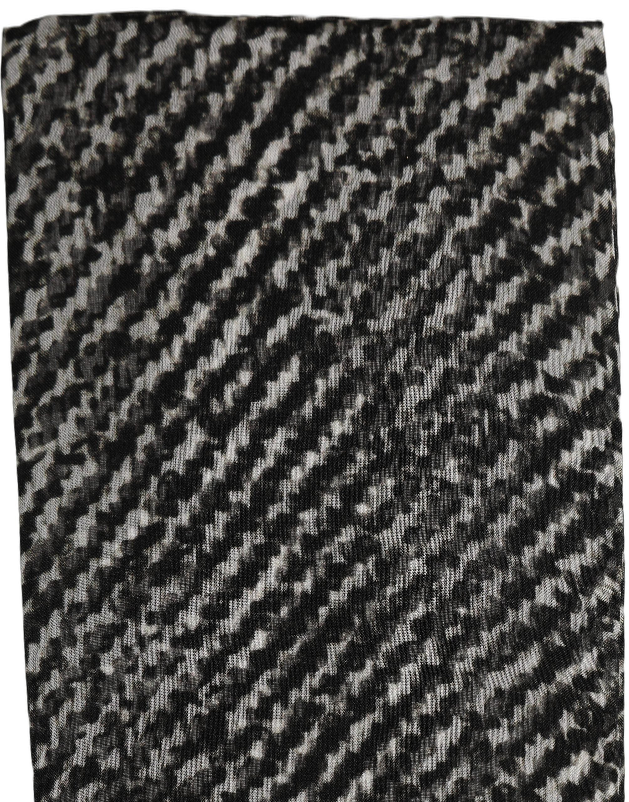 Dolce & Gabbana Black White Herringbone Tweed Shawl Men's Scarf