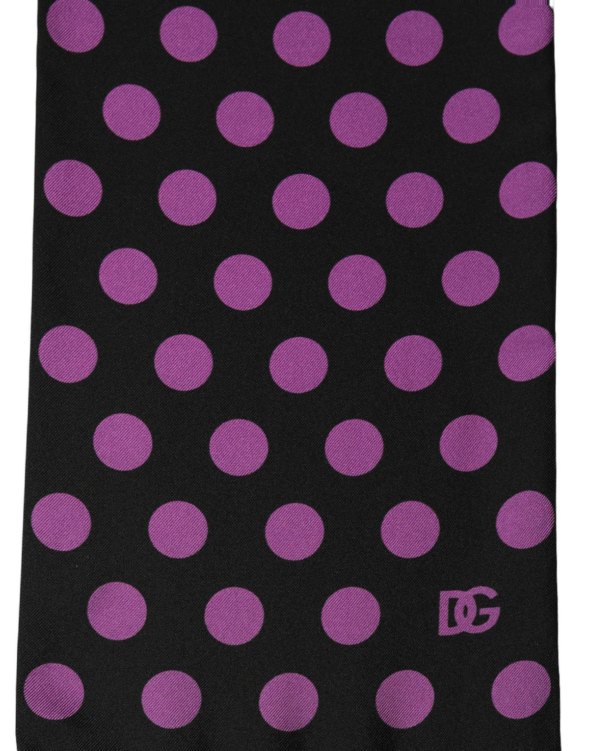Dolce & Gabbana Men Black Purple Polka Dot Fringed Lace Stole Men's Scarf