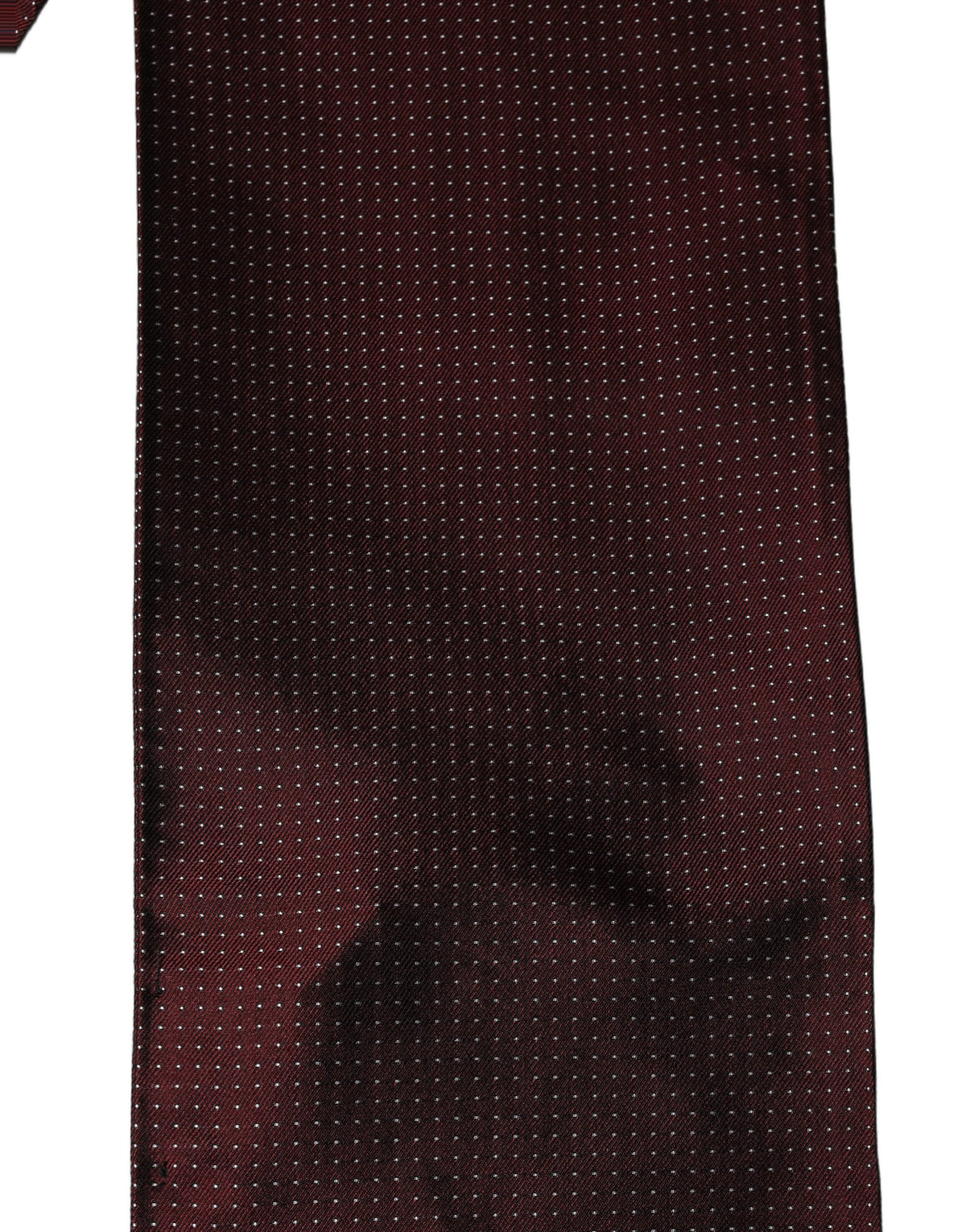 Dolce & Gabbana Burgundy Silk Dotted Fringed Neck Shawl Men's Scarf