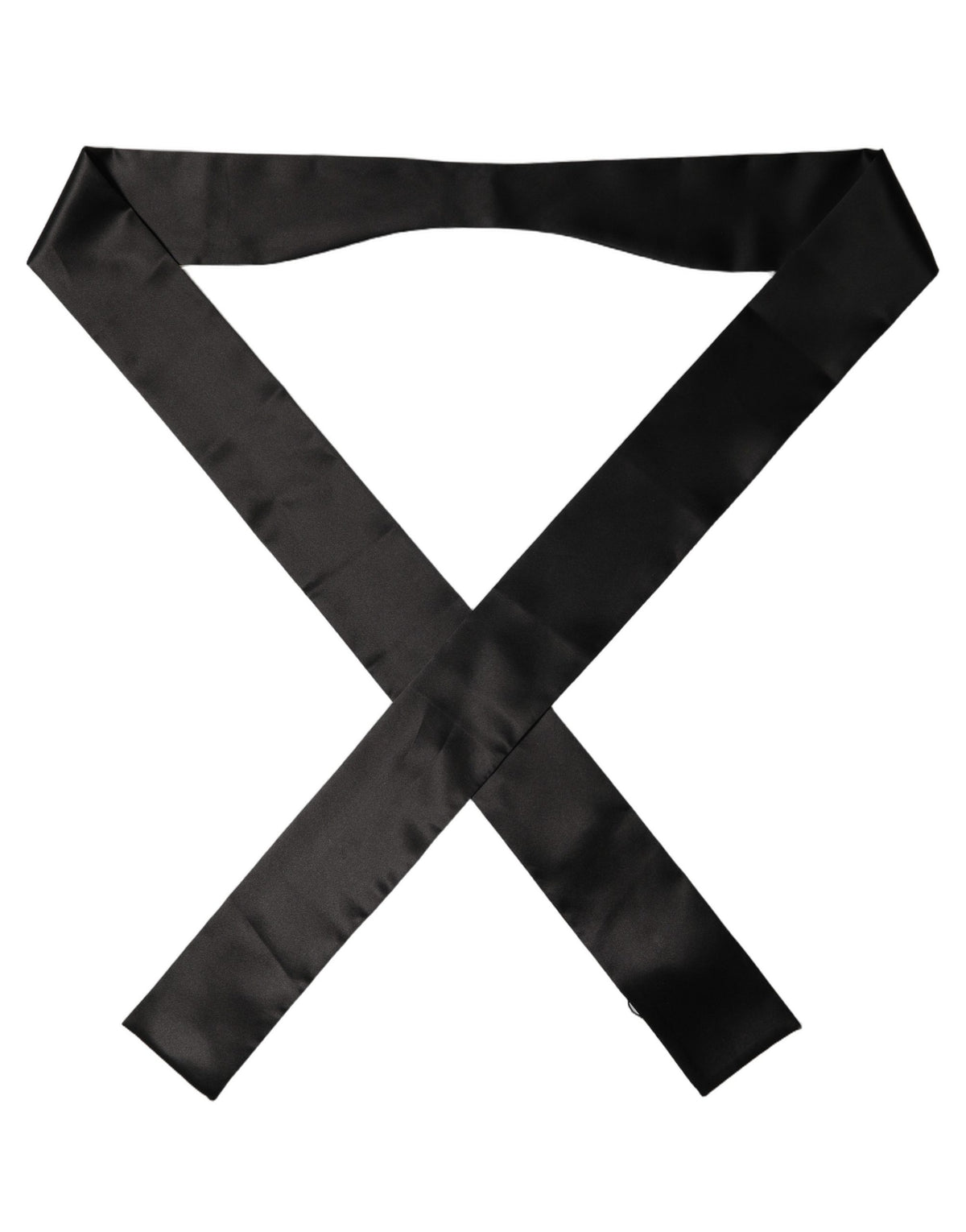 Dolce & Gabbana Men Black Satin Silk Skinny Neck Shawl Men's Scarf