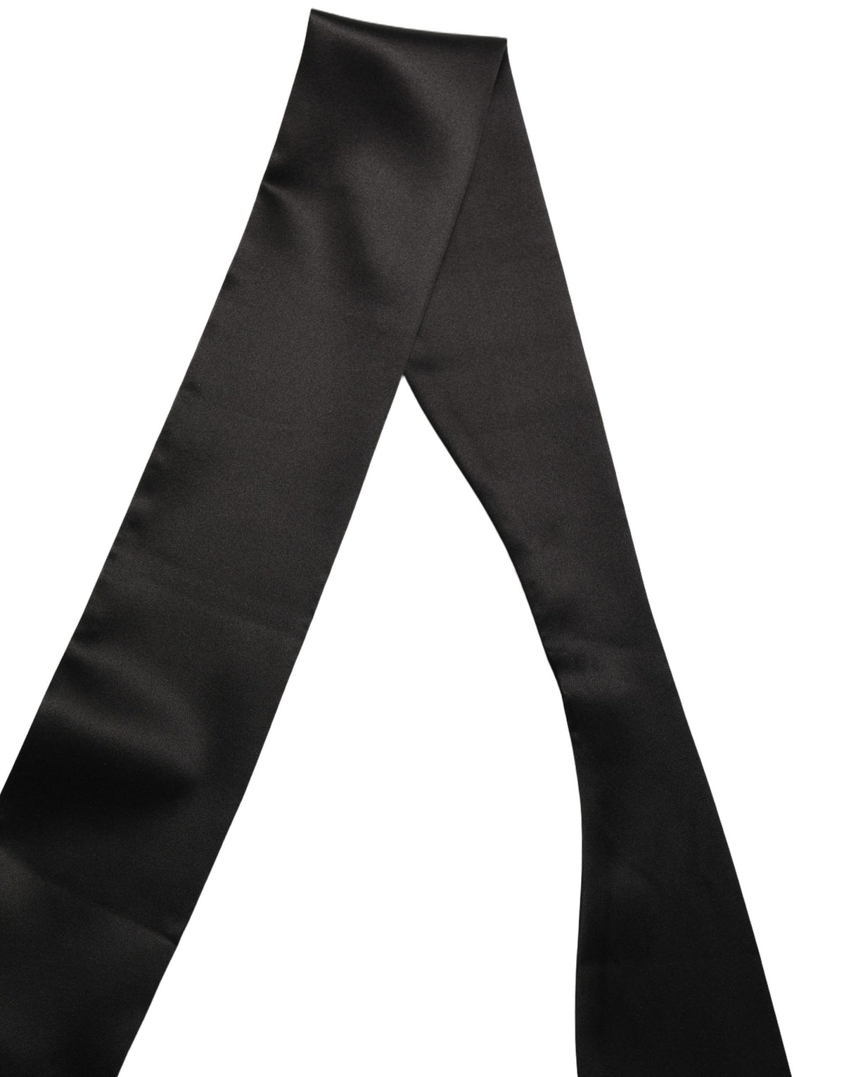 Dolce & Gabbana Men Black Satin Silk Skinny Neck Shawl Men's Scarf