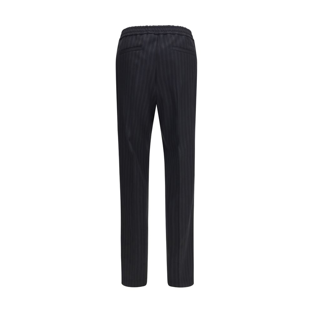 Versace Black Wool Oves Aries Dress Men's Pants