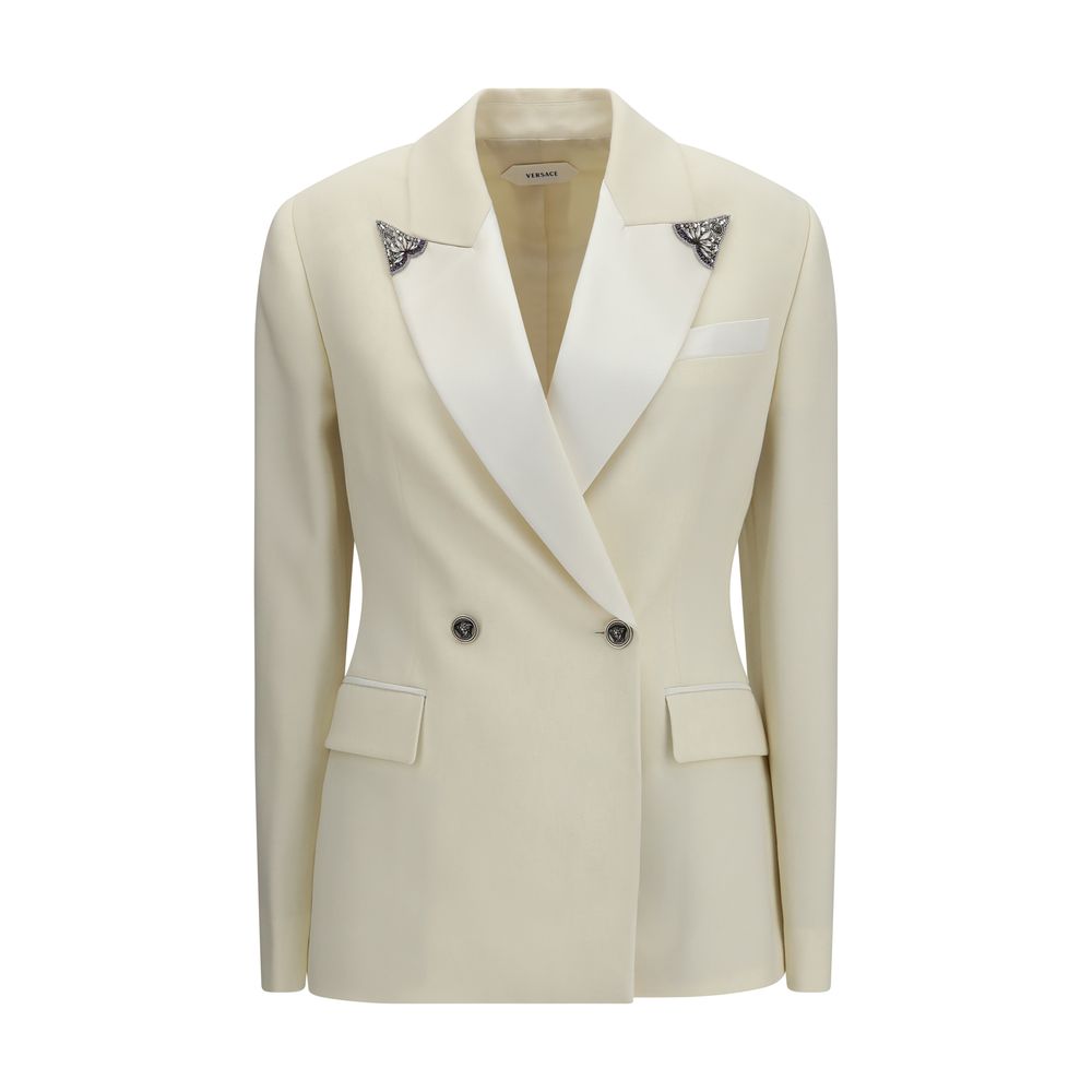Versace Beige Wool Oves Aries Women's Blazer